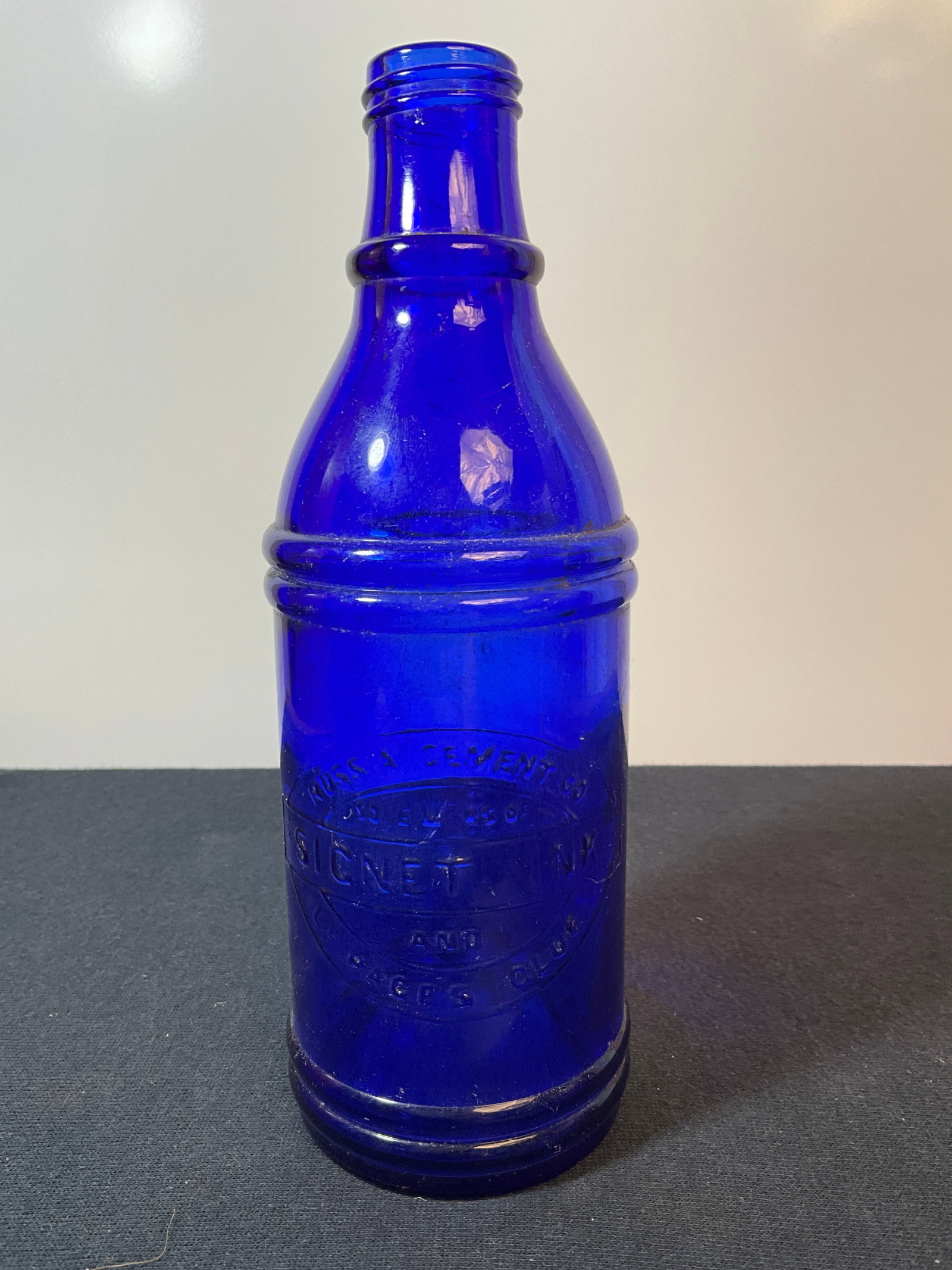 Cobalt Blue Pint, Russia Cement Co. Signet Ink Bottle (1 of 4)