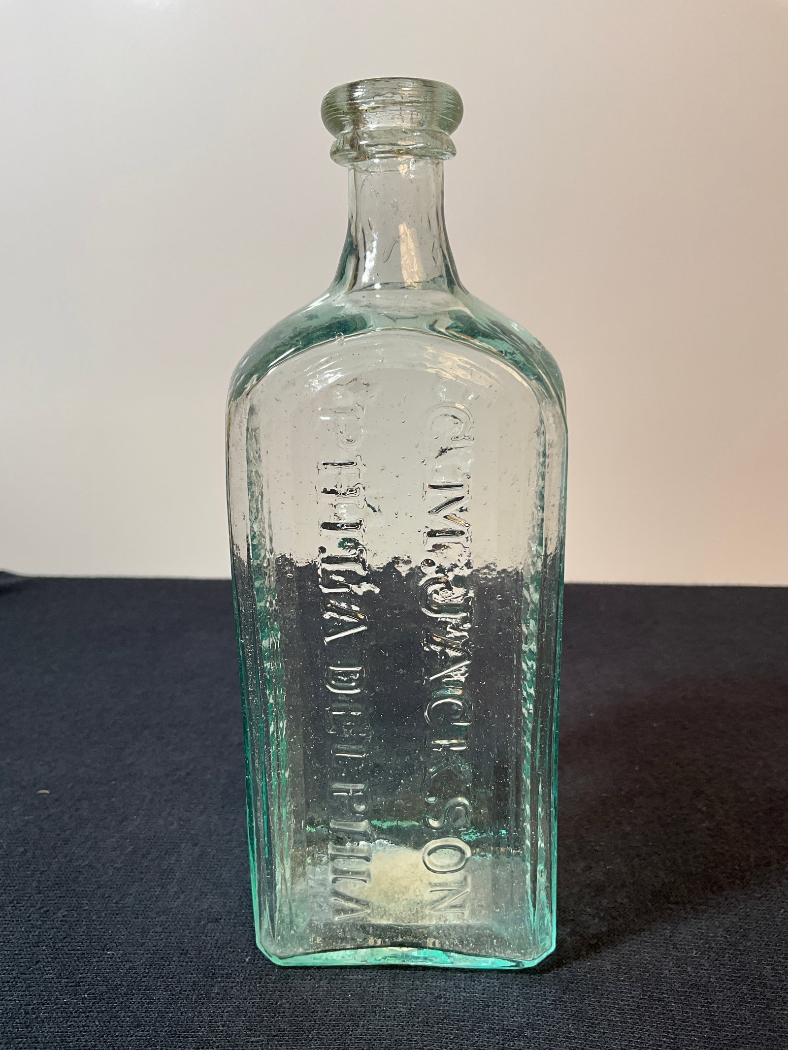 1850's Dr. hooglands German Bitters Bottle, Dyspepsia & Liver Complaint, C.M. Jackson, Philadelphia: Here is a 1850's Dr. hooglands German Bitters Bottle, Dyspepsia & Liver Complaint, C.M. Jackson, Philadelphia. Applied double collar ringed lip, open pontil and clean. This ia areallynice example of t