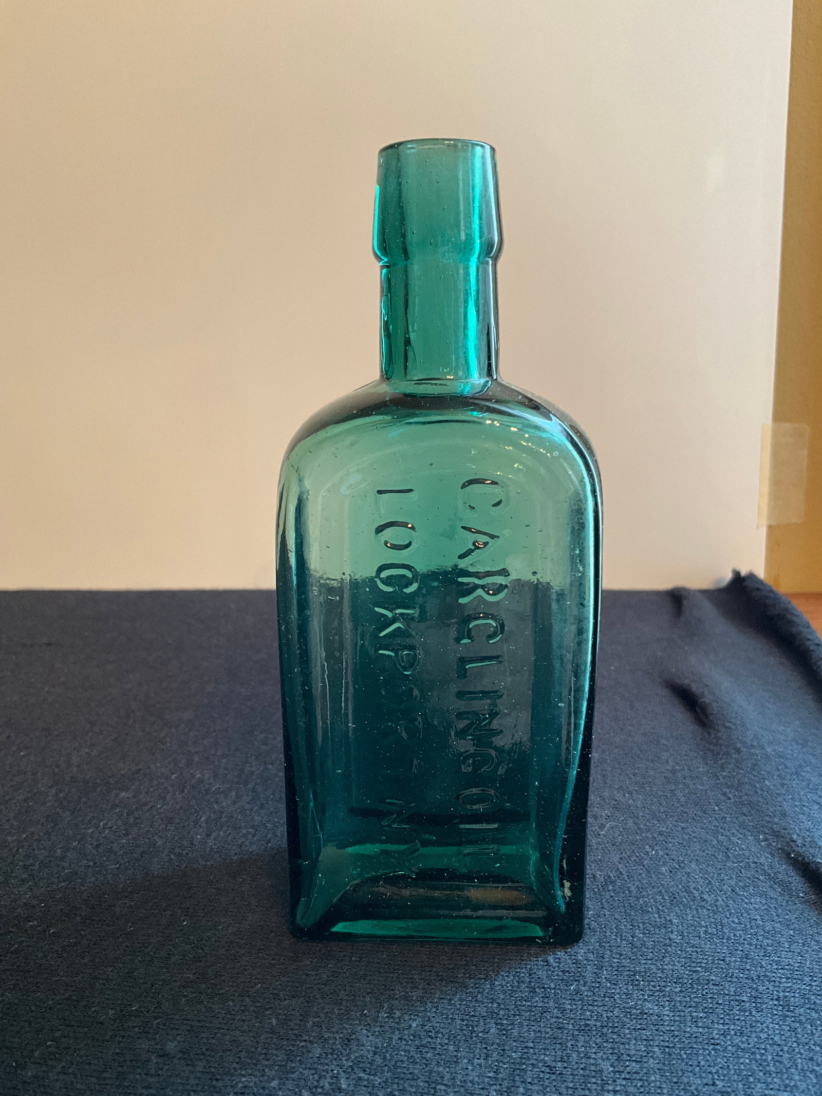 Gargling Oil, Lockport N.Y. in Lockport Green 5.5" Tall, Smooth Base.