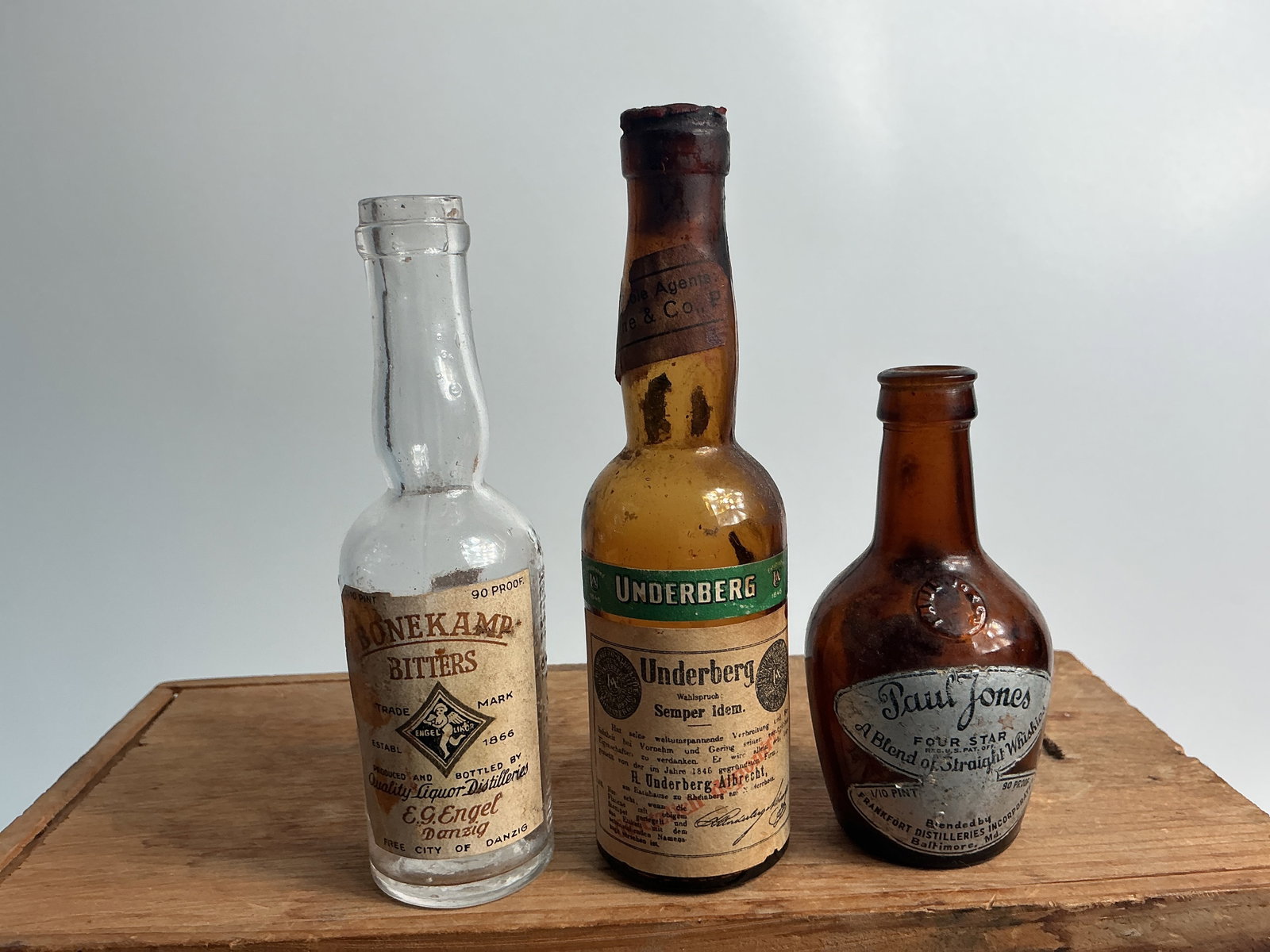 Lot of 3 Mini Labeled Liqour Bottles (1 of 14)