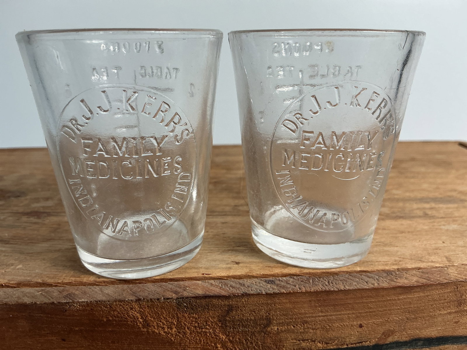 2 Embossed Dose Glasses - Dr. JJ Kerr's Family Medicines Indianapolis, Ind (1 of 3)