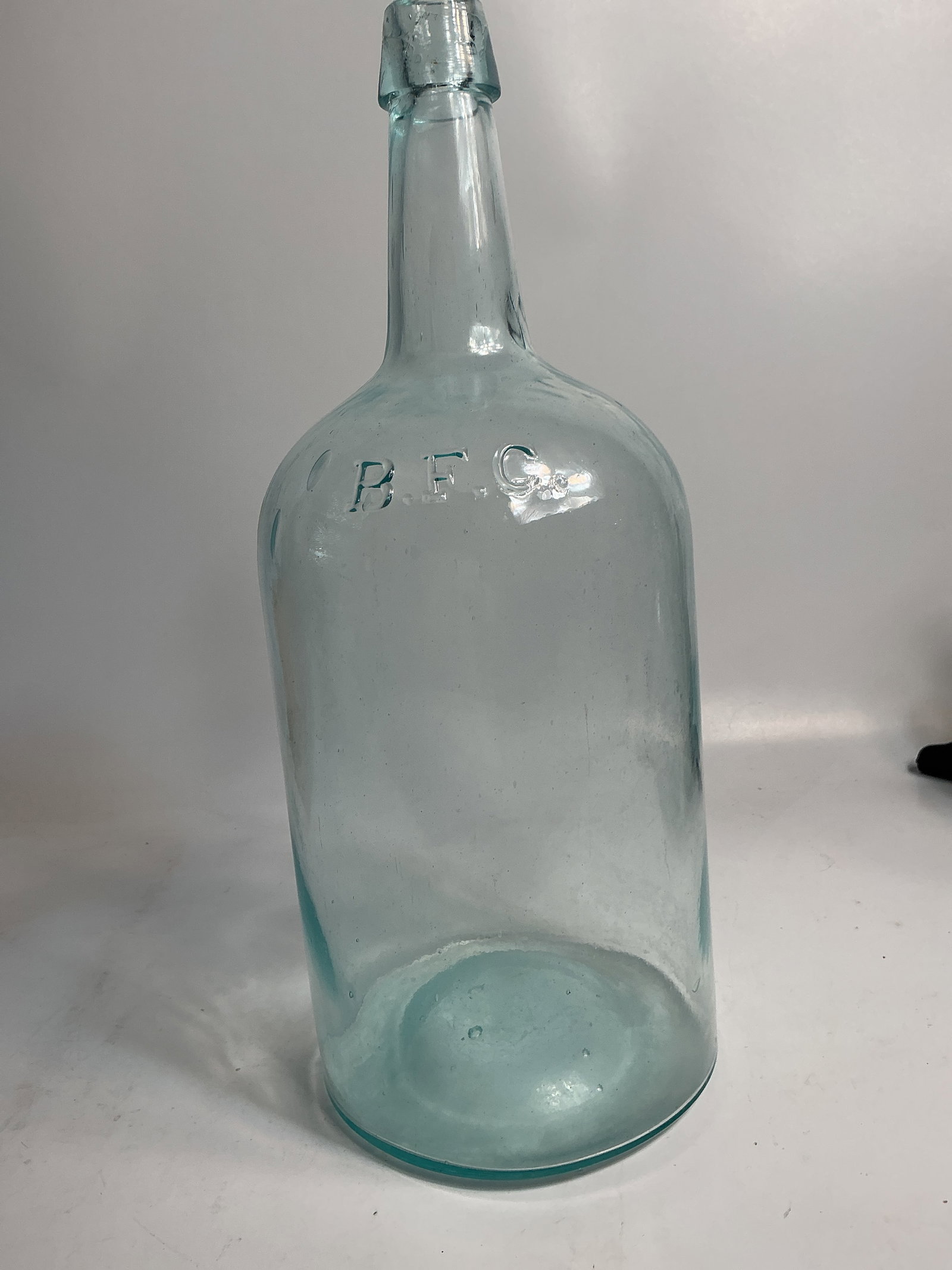 Large Aqua Demi John Embossed B.F.C. on shoulder. (1 of 4)