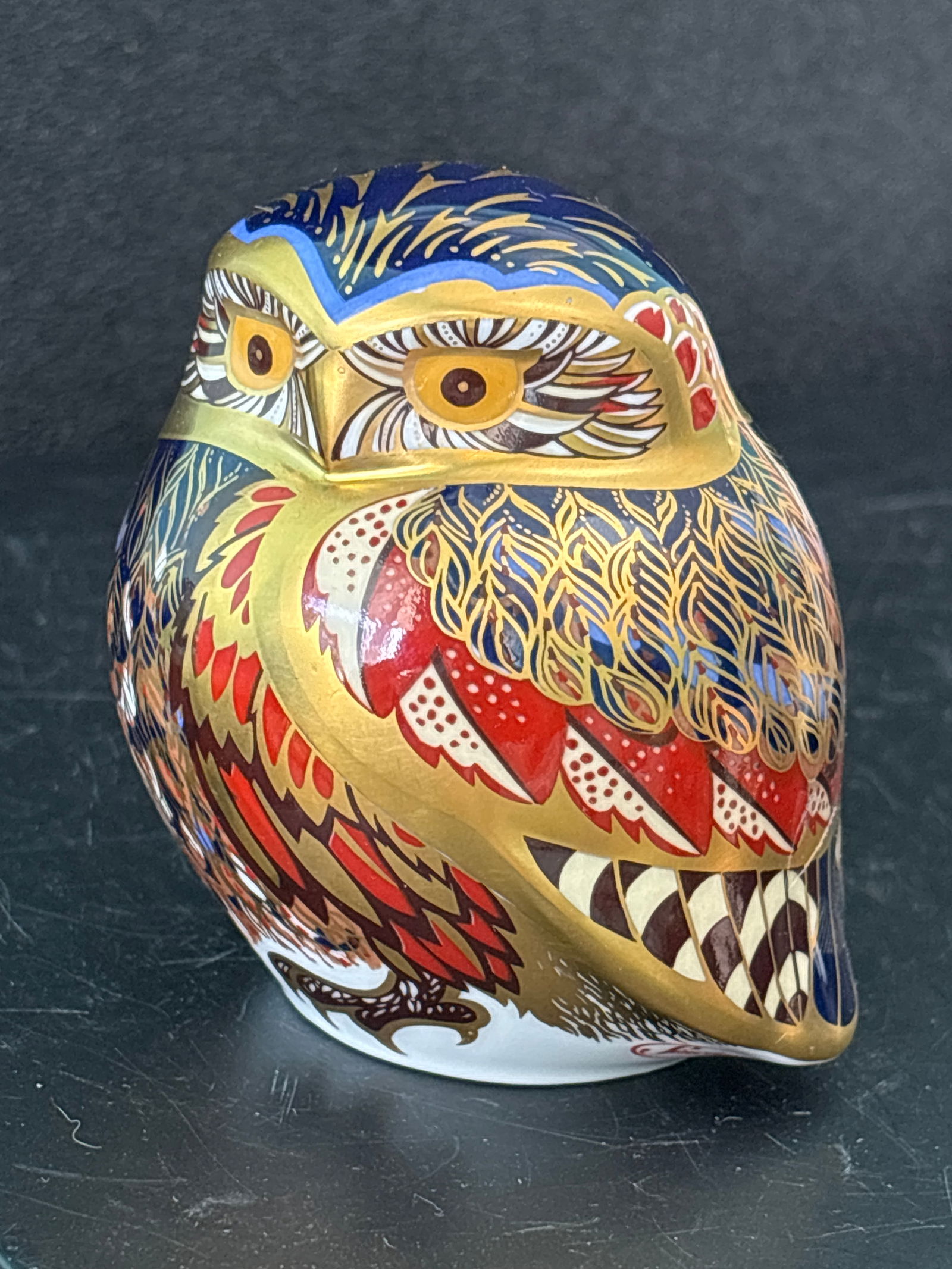 Sinclairs exclusive edition artist signed Crown Derby 3&1/2 inch Imari owl paperweight (1 of 7)