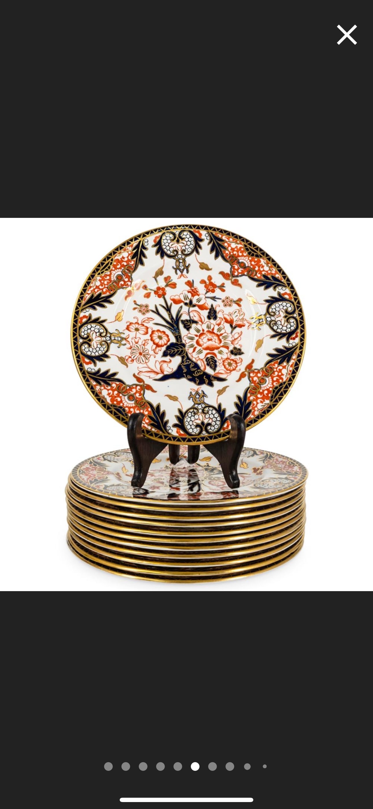 Like new!Set of twelve (12) Royal Crown Derby England china Imari pattern 9 inch plates (1 of 5)