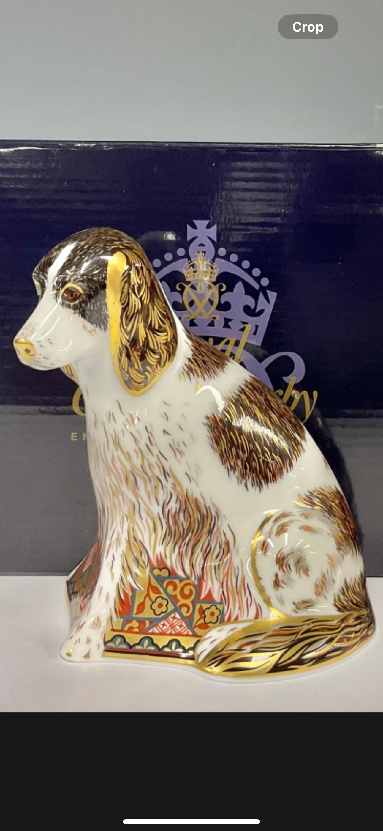 Molly, Collectors Guild exclusive Royal Crown Derby dog paperweight: Royal Crown Derby paperweight, Molly, Collectors Guild Exclusive, gold stopper, boxed.Very good condition