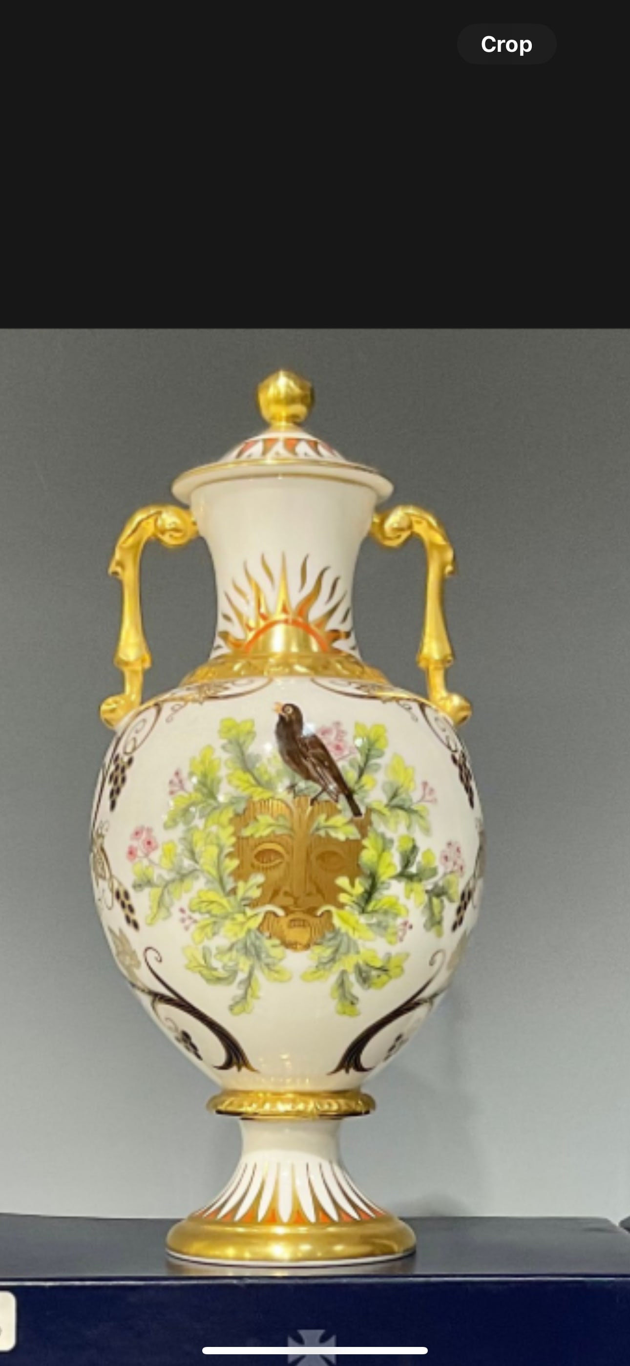 Royal Crown Derby two handled pedestal vase and cover, Autumnal Equinox, Vernal Equinox, 19cm (1 of 8)