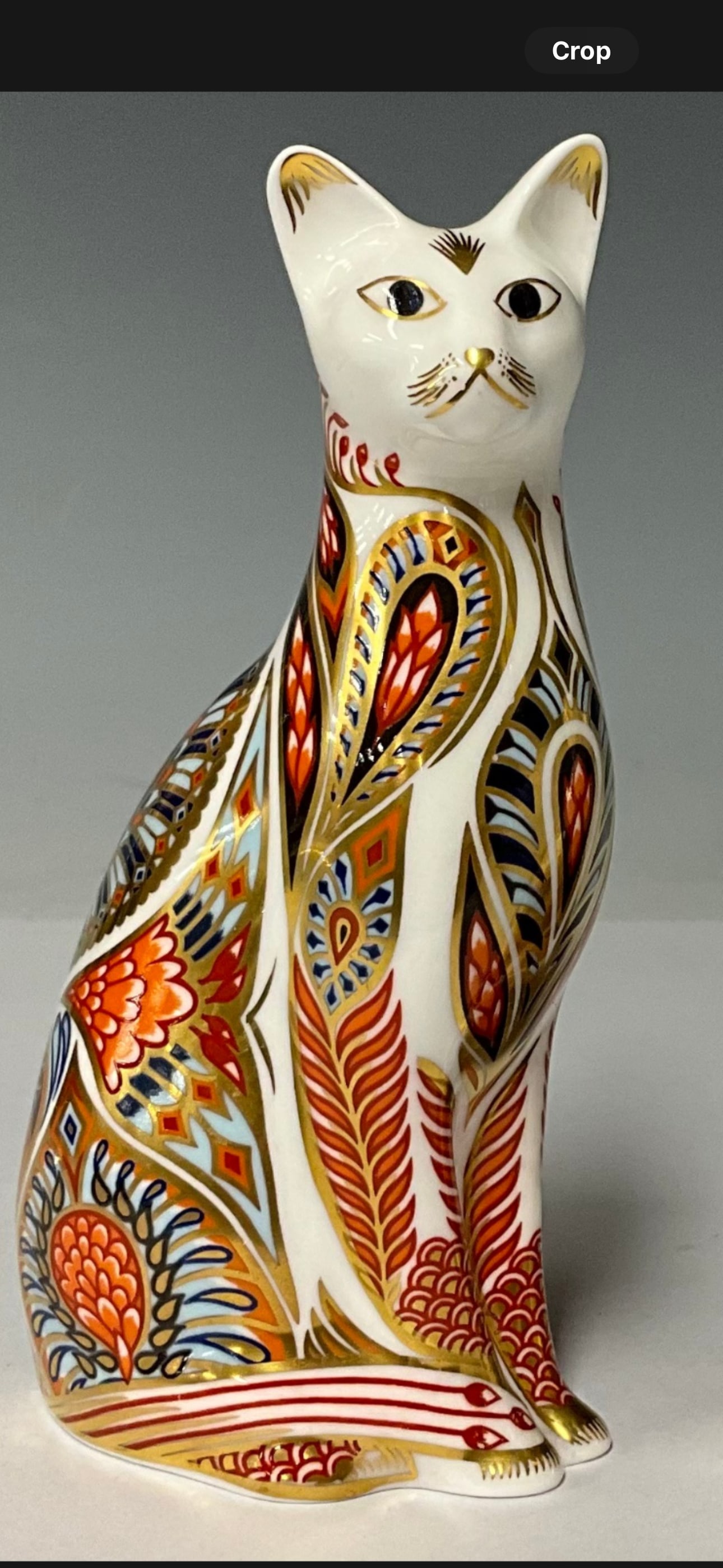 5&1/4 inch Imari Siamese Cat Royal Crown Derby paperweight w/gold stopper (1 of 8)