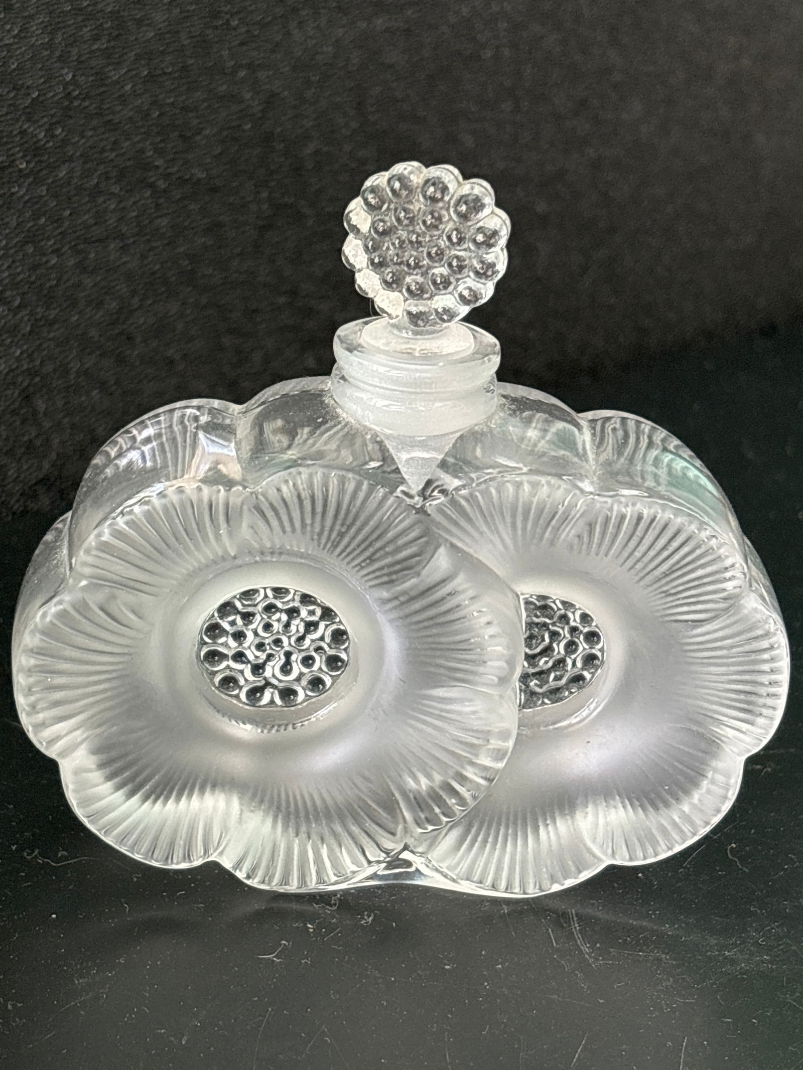 Original Vintage signed Lalique, France Frosted crystal perfume (1 of 7)