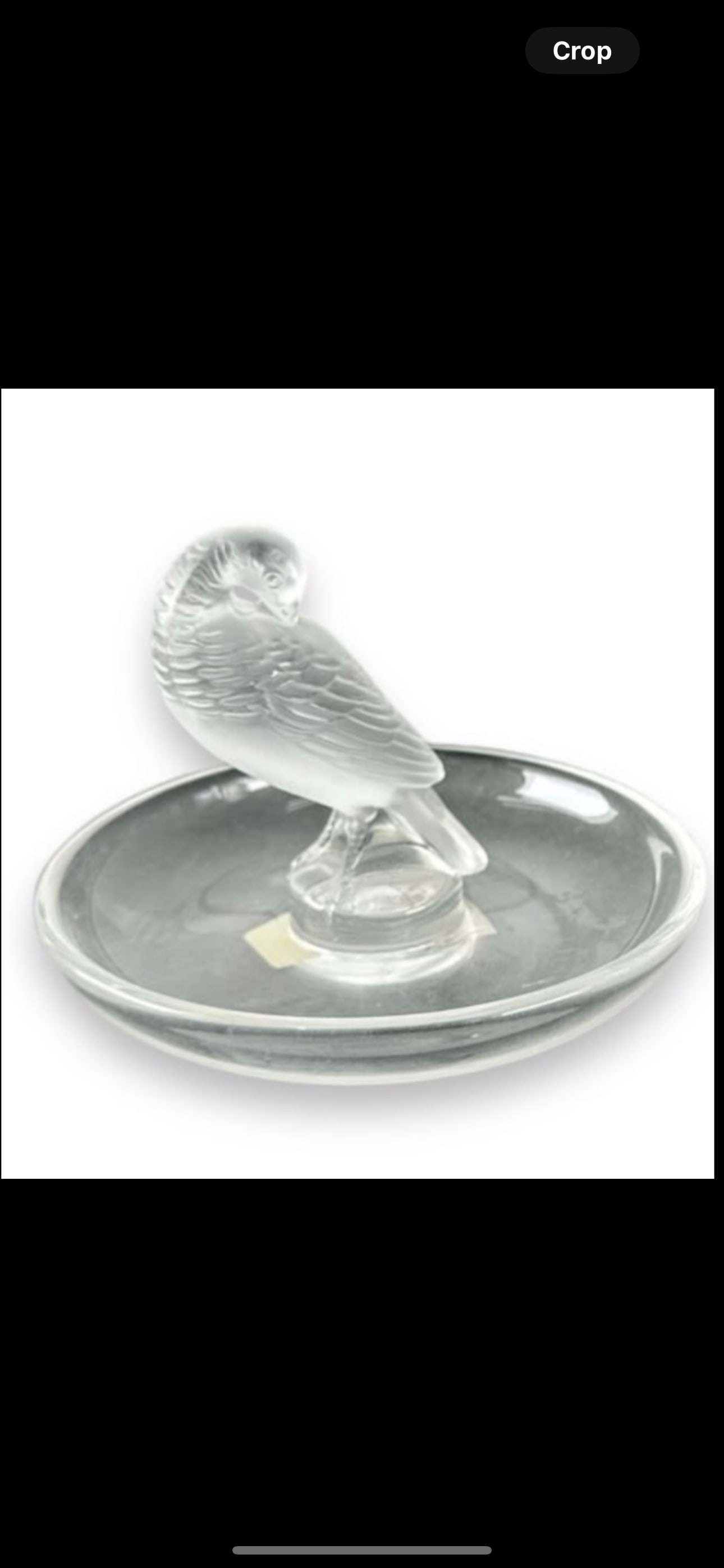Original signed Lalique French Crystal Bird Trinket Ring Dish (1 of 4)