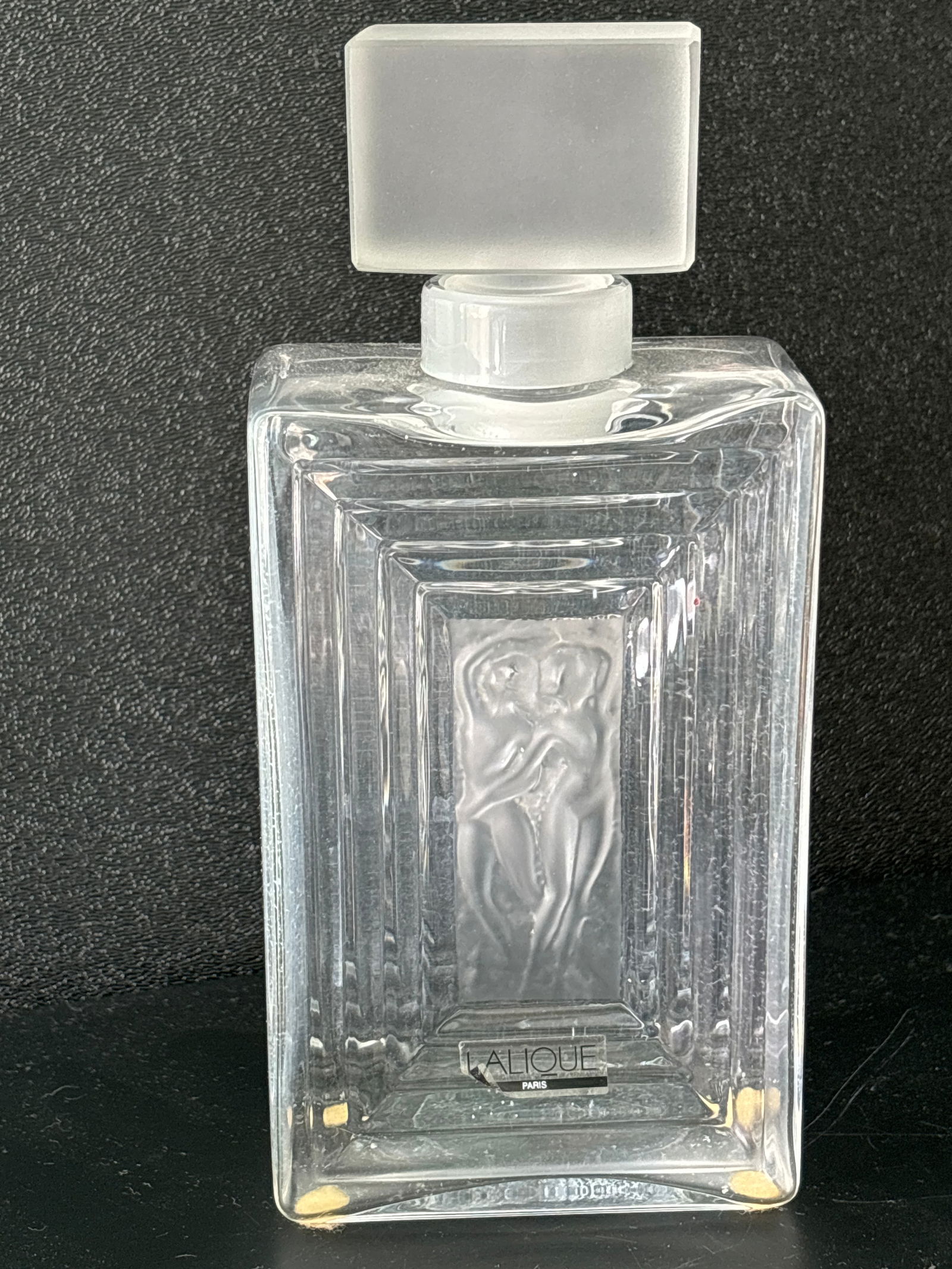 Large Crystal Lalique Duncan #3 Perfume Bottle~7 3/4 original label (1 of 5)