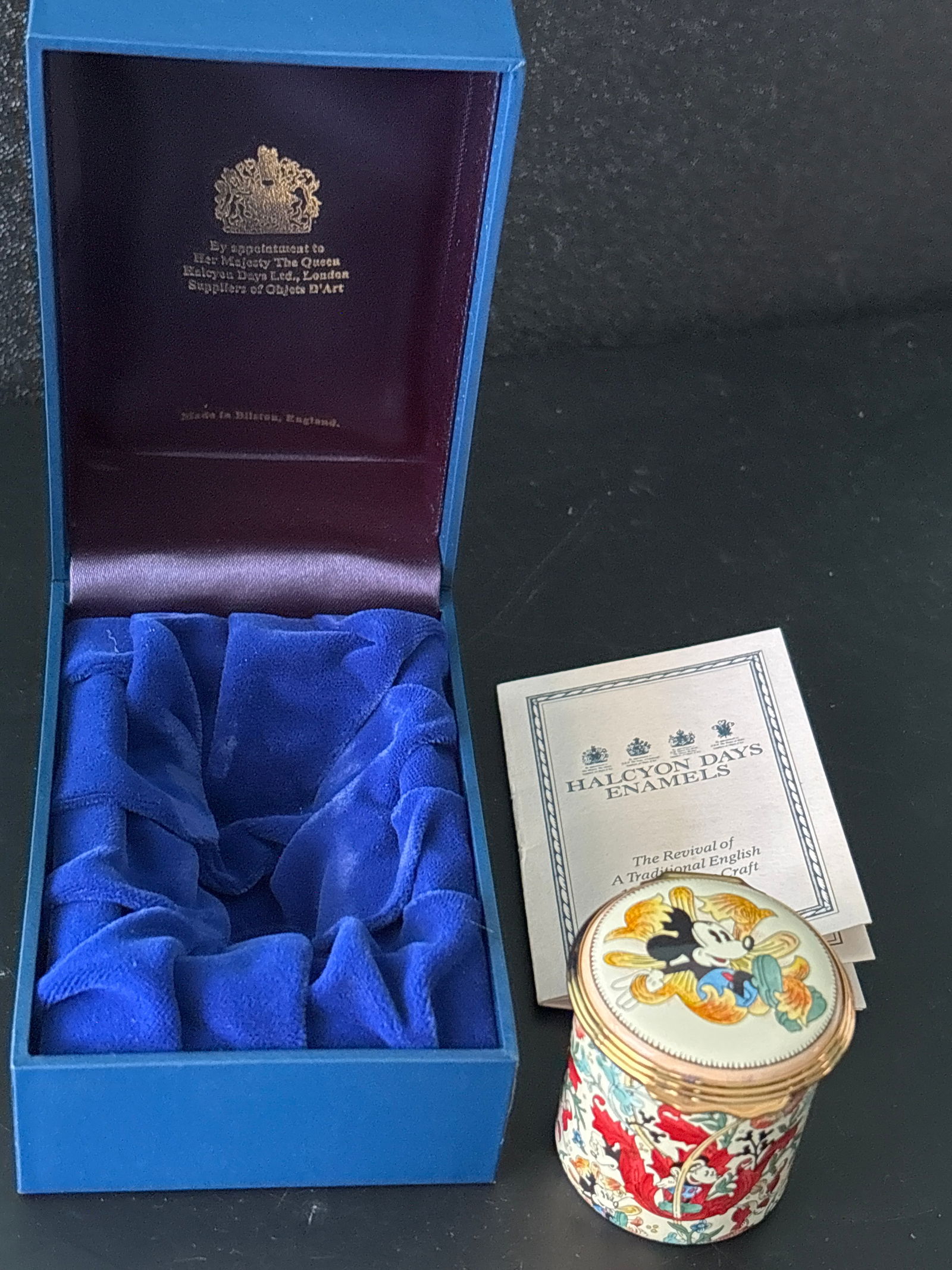 Limited edition Disney Mickey Mouse English Halcyon Days Enameled trinket in fitted box (1 of 7)