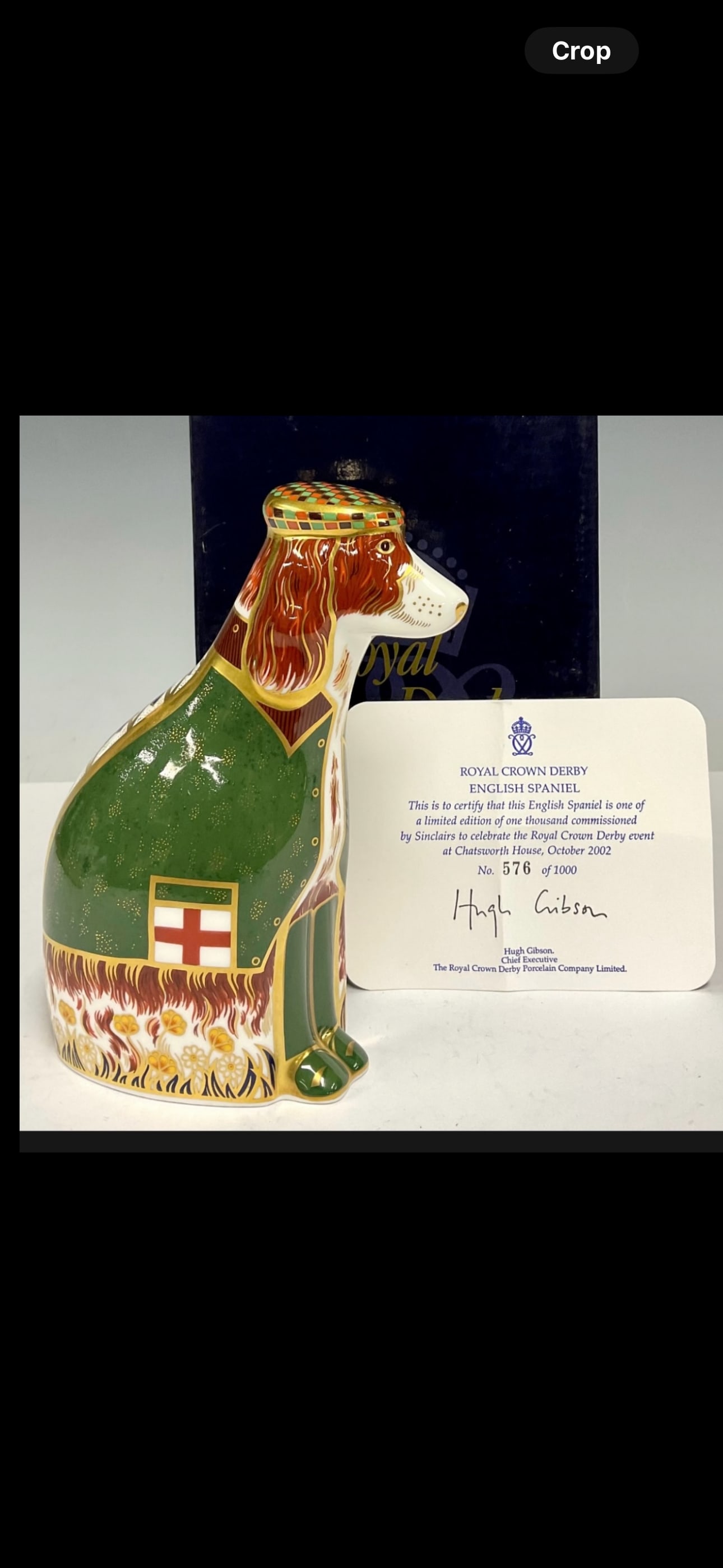 5 inch large Royal Crown Derby English Spaniel specially commissioned by Sinclairs (1 of 5)