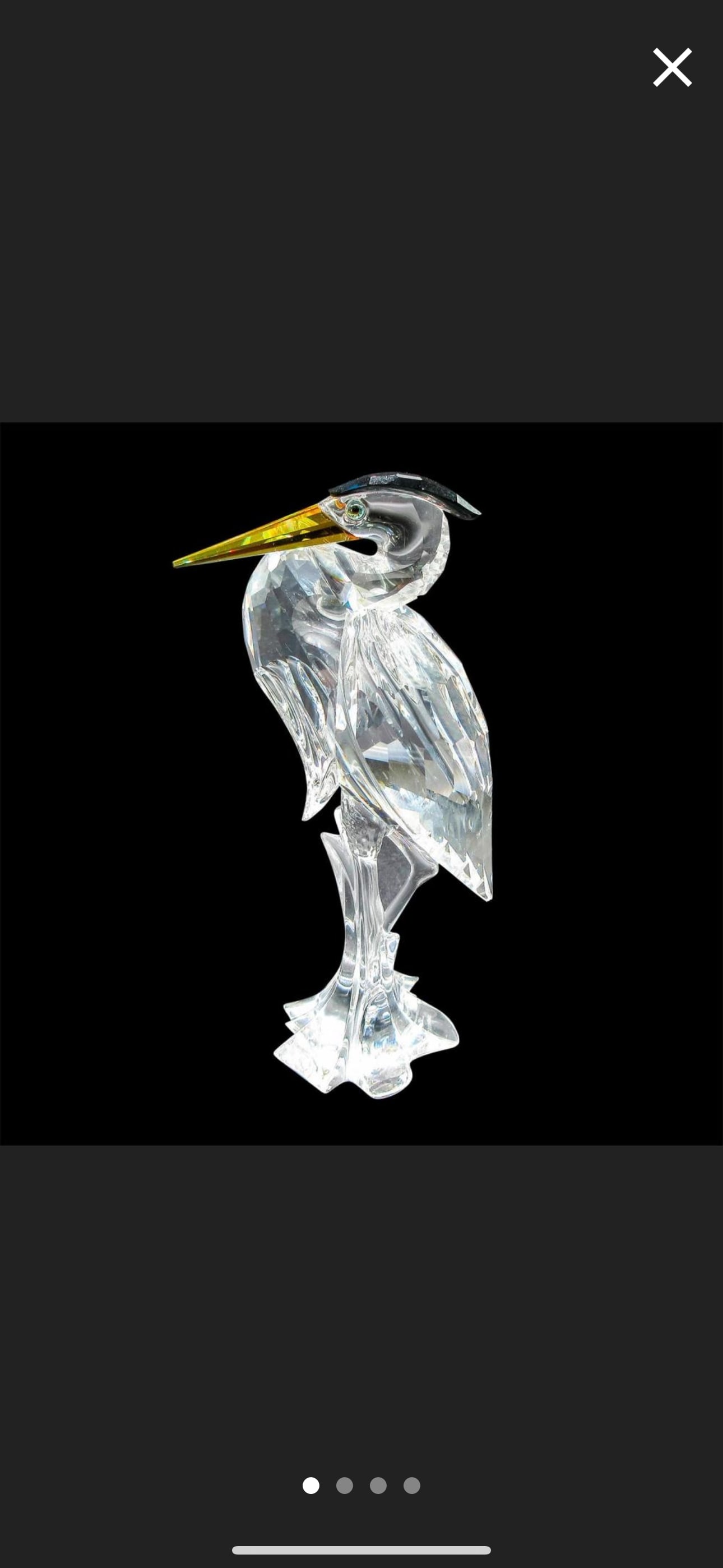 Signed Swarovski 6 inch stork crystal figurine (1 of 7)