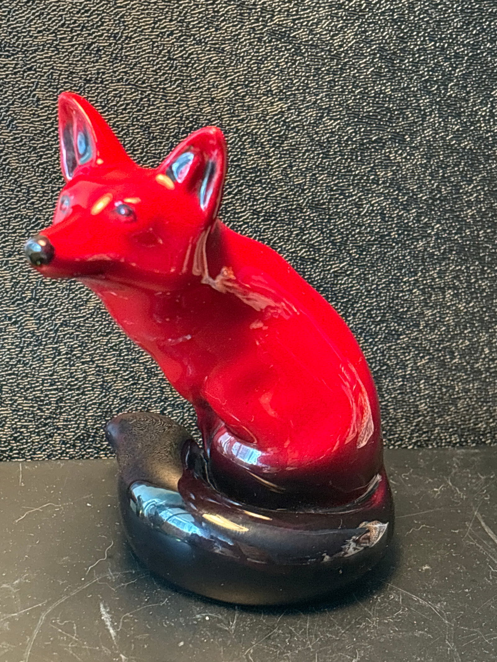 vintage Flambé red Royal Doulton English porcelain 4&1/2 inch fox statue (1 of 6)