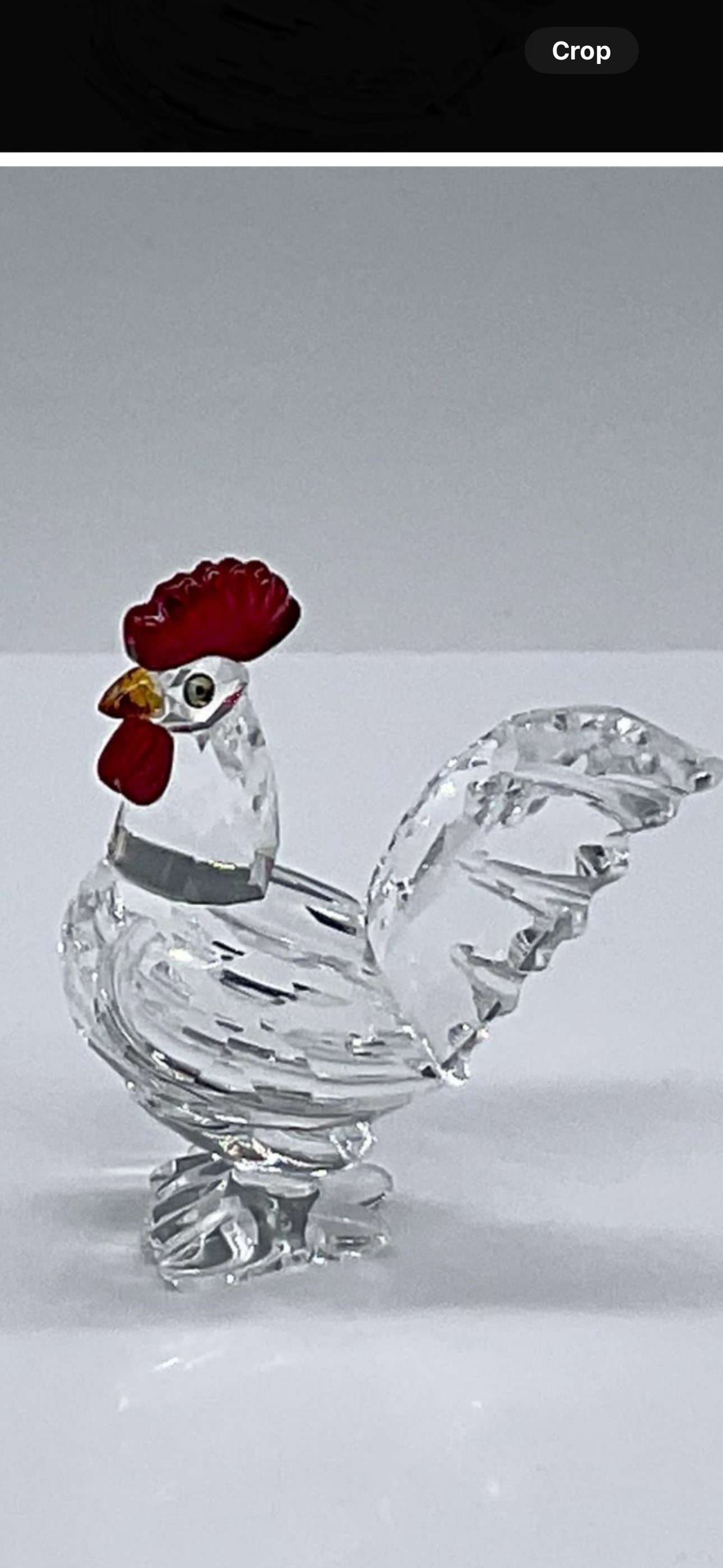 Vintage Cockerel rooster with colored glass beak Swarovski crystal figurine (1 of 3)