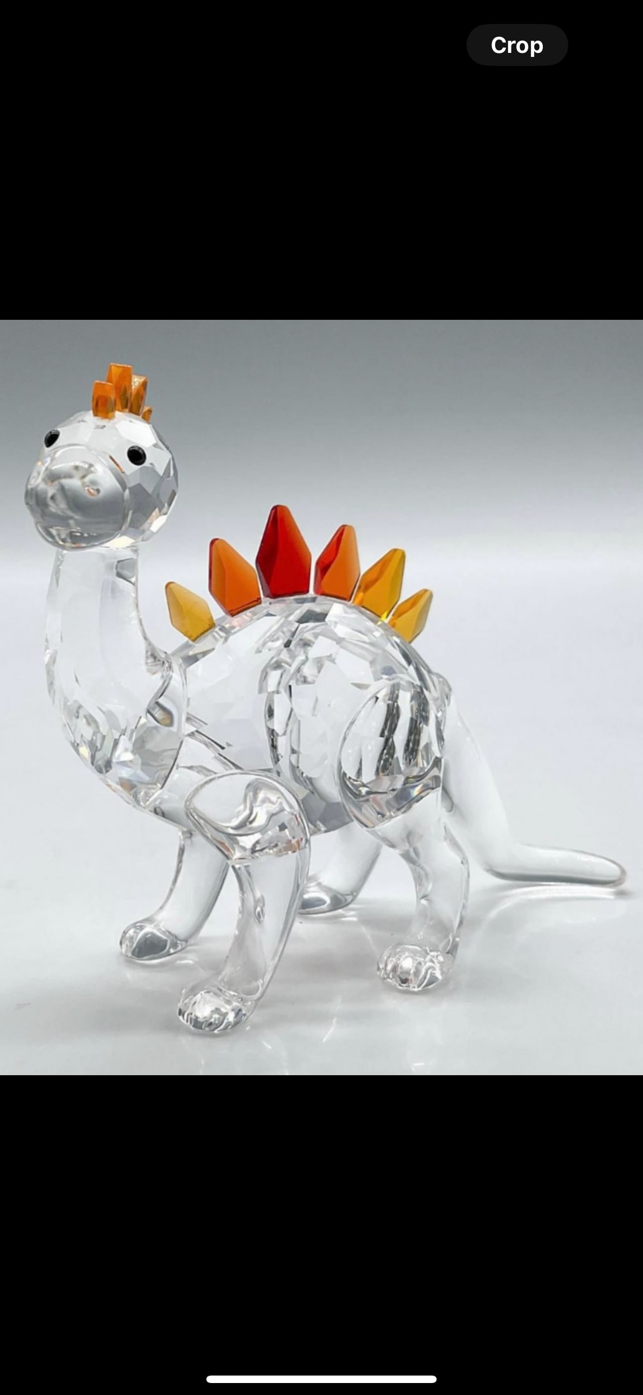Vintage dinosaur with colored glass back plates Swarovski crystal figurine (1 of 4)