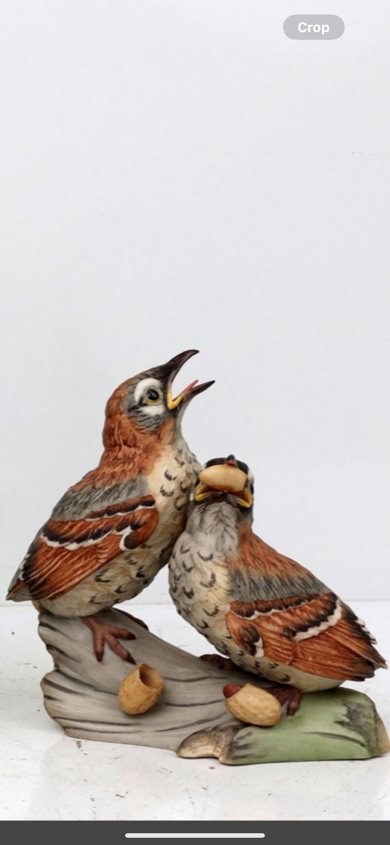 Vintage Boehm Brown Thrashers Bird eating peanuts 5.5 high (1 of 3)