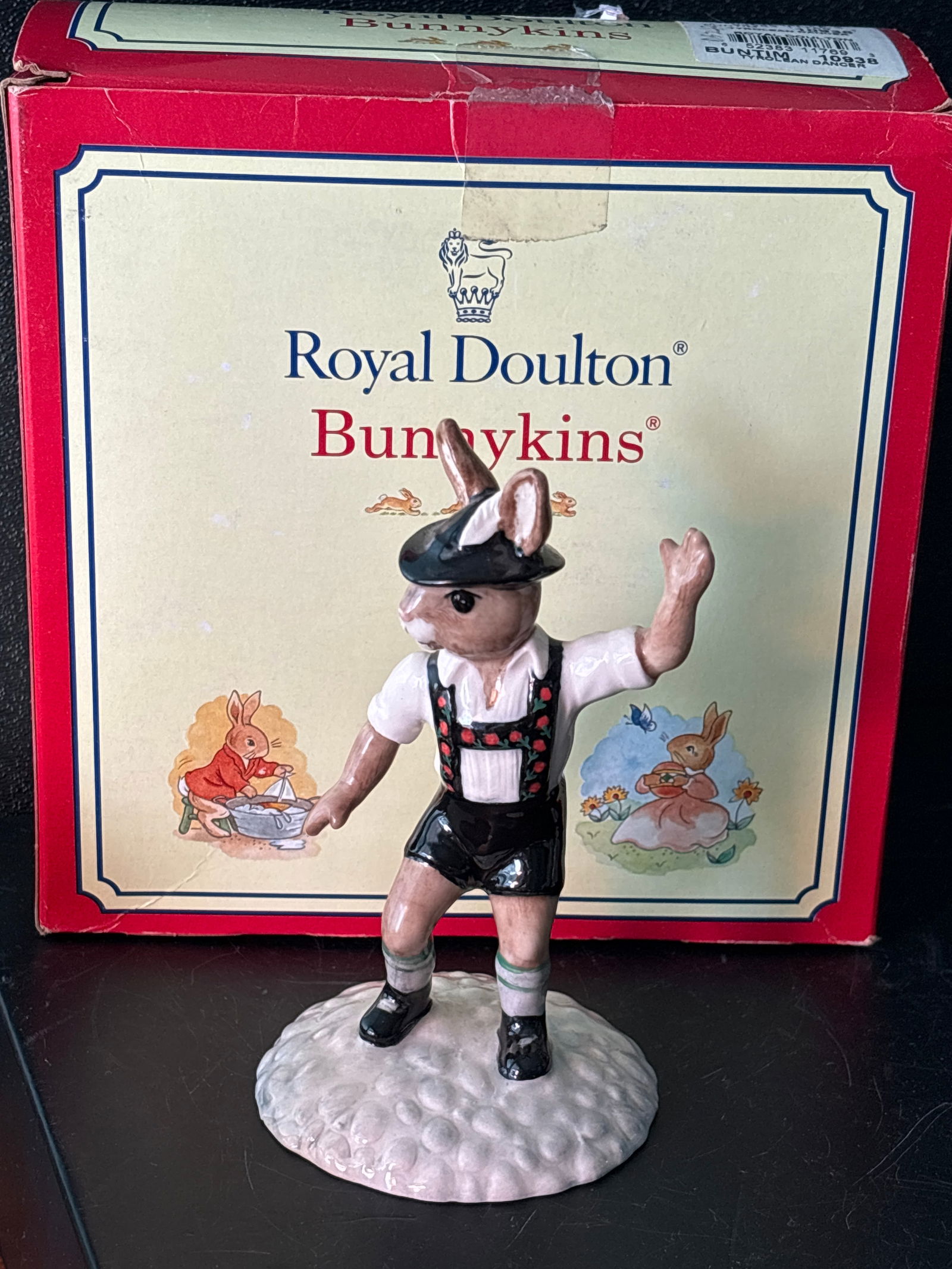 5 inch Artist signed Bunnykins Tyrolean Dancer Royal Doulton English porcelain statue (1 of 5)