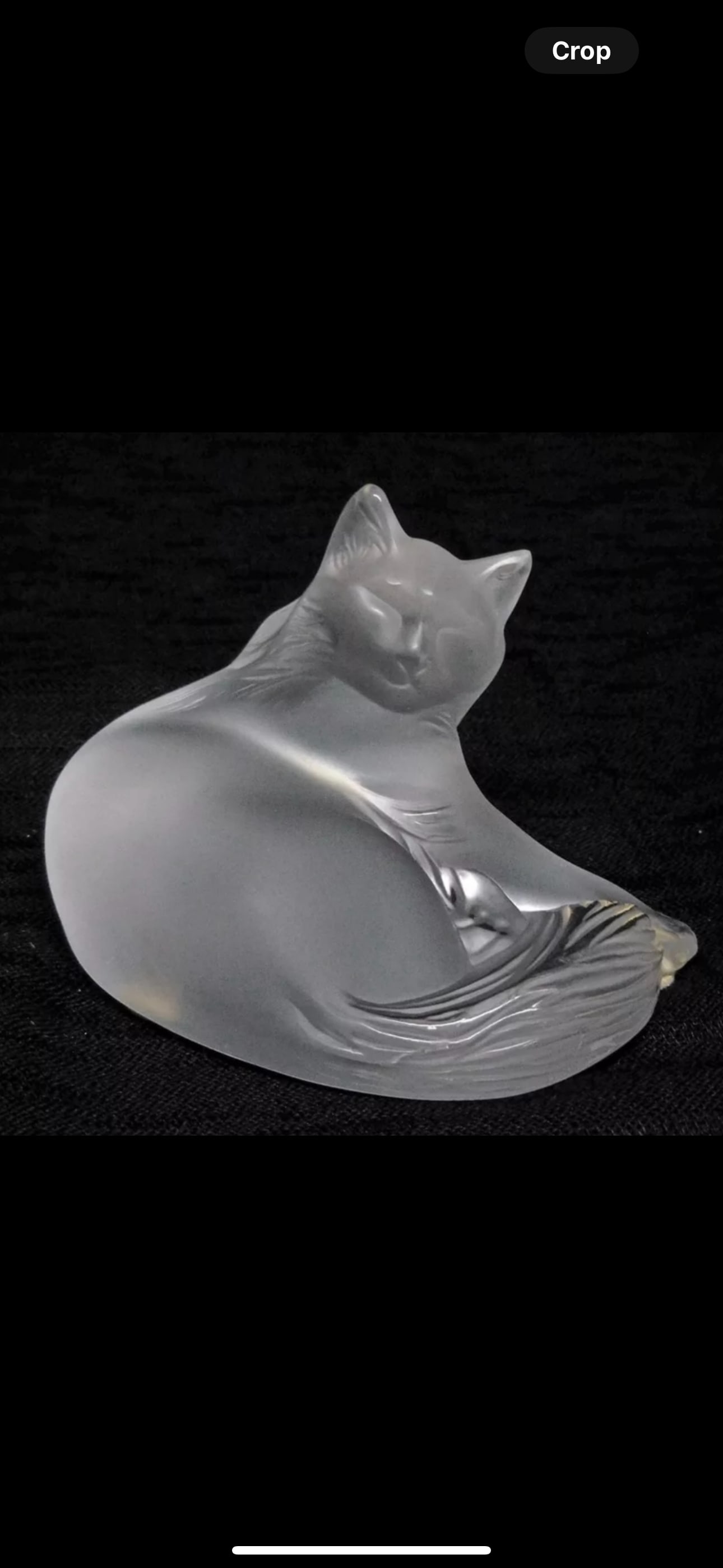 Original signed Lalique, France retired Happy Cat figurine 3&1/2 inches (1 of 4)