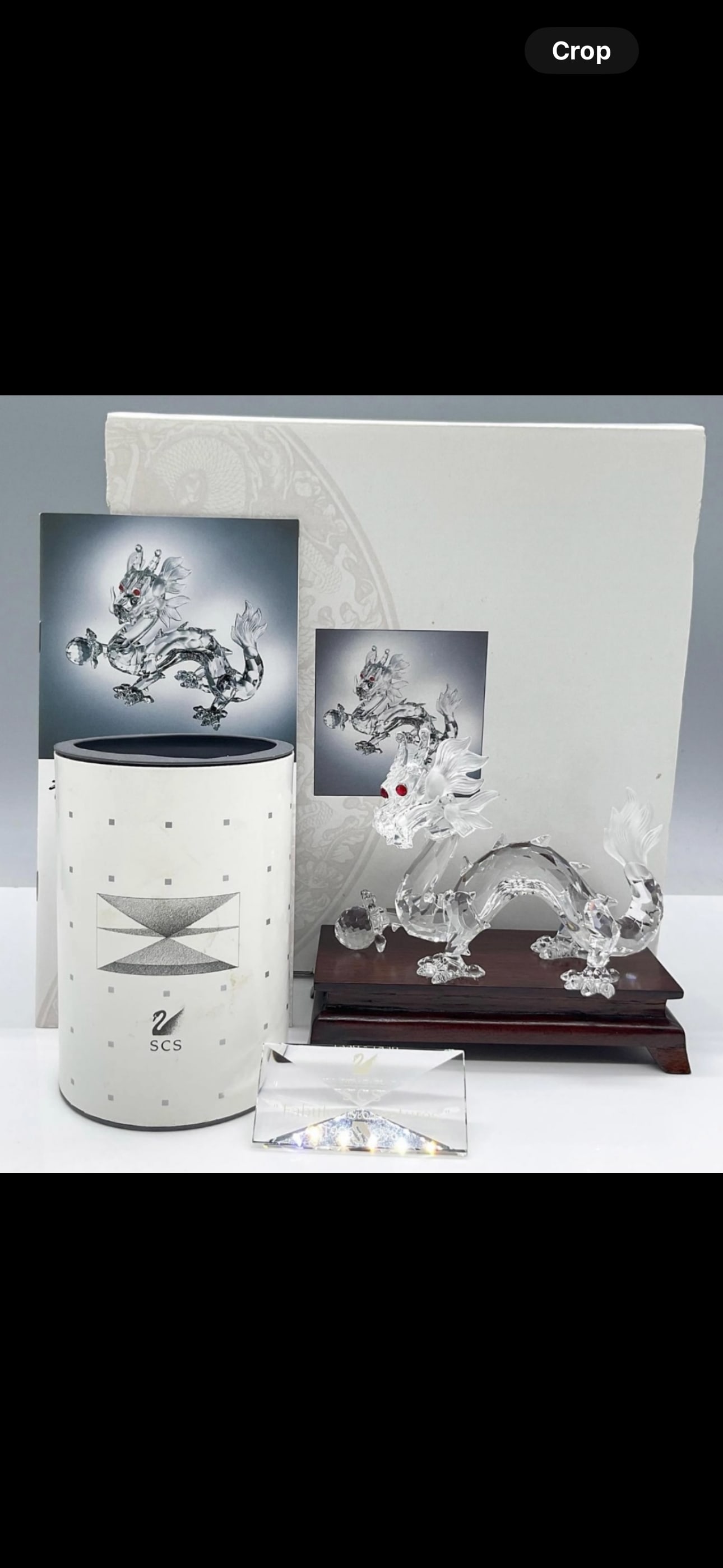 SWAROVSKI CRYSTAL FIGURINE, THE DRAGON + PLAQUE + BASE (1 of 6)