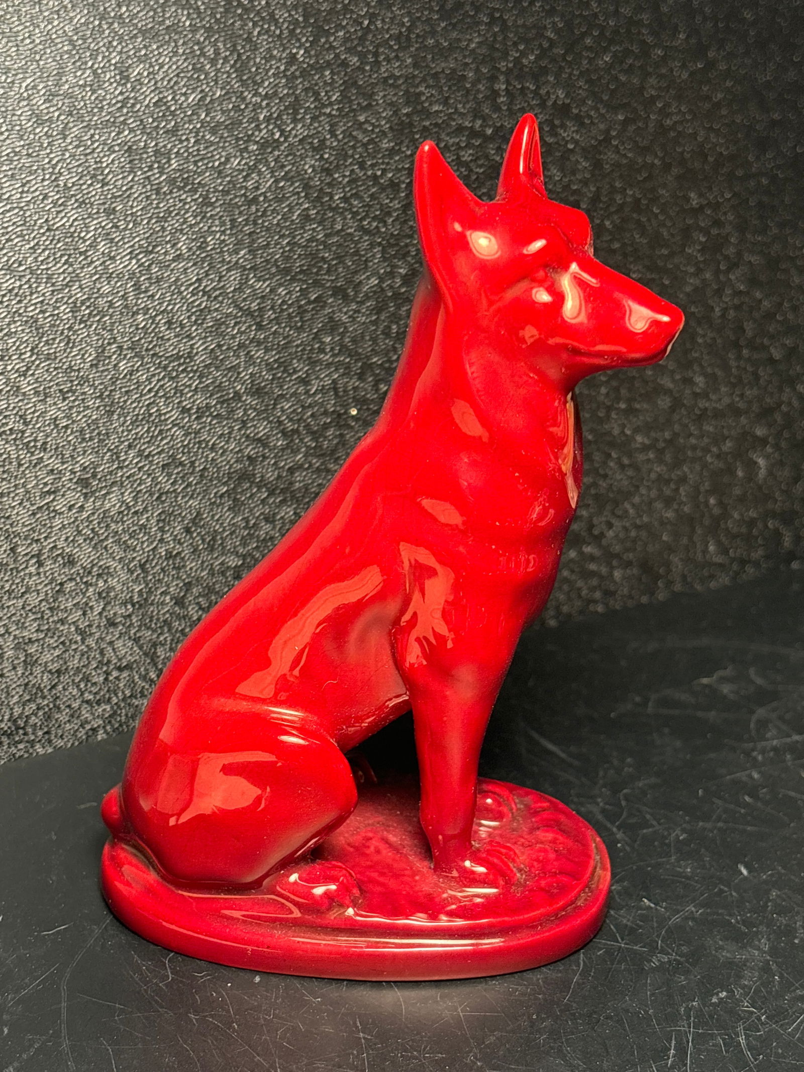 Vintage Zsolnay , Hungary ref glazed German Shepherd 5 inch statue (1 of 5)