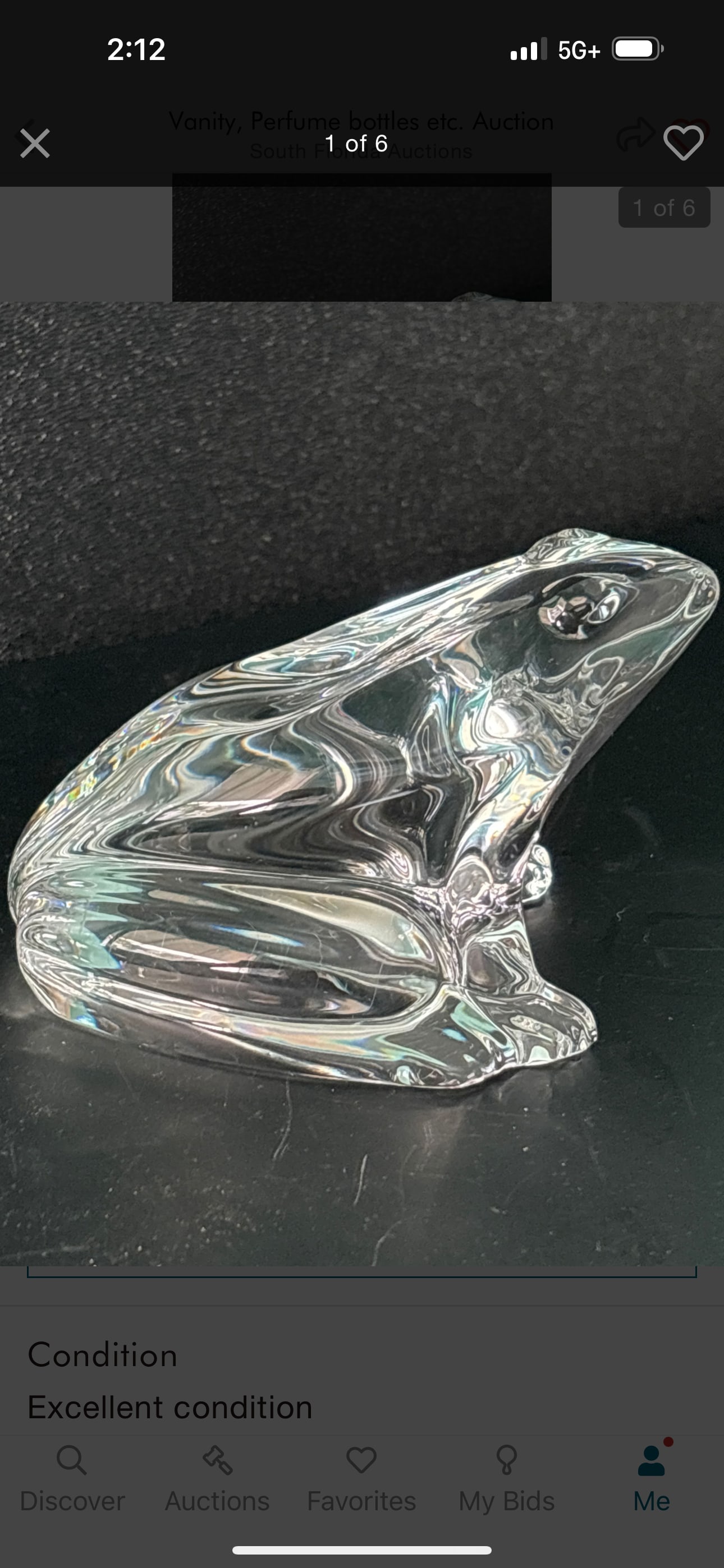 Large Vintage Marked Baccarat, France 3x4 inch crystal frog paperweight (1 of 6)