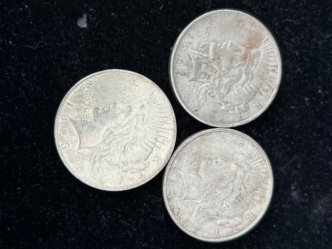 Lot of three (3) 1923 Peace silver dollars (1 of 6)