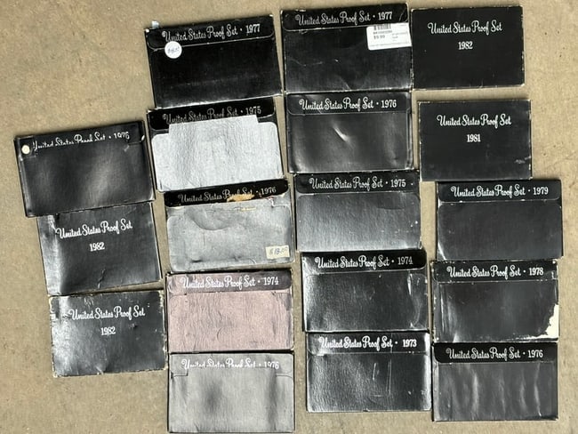 18 black assorted US proof sets (1 of 10)