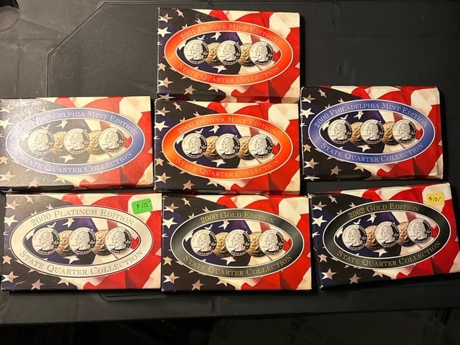 Lot of seven (7) state quarter collection; 5 quarters each (1 of 8)