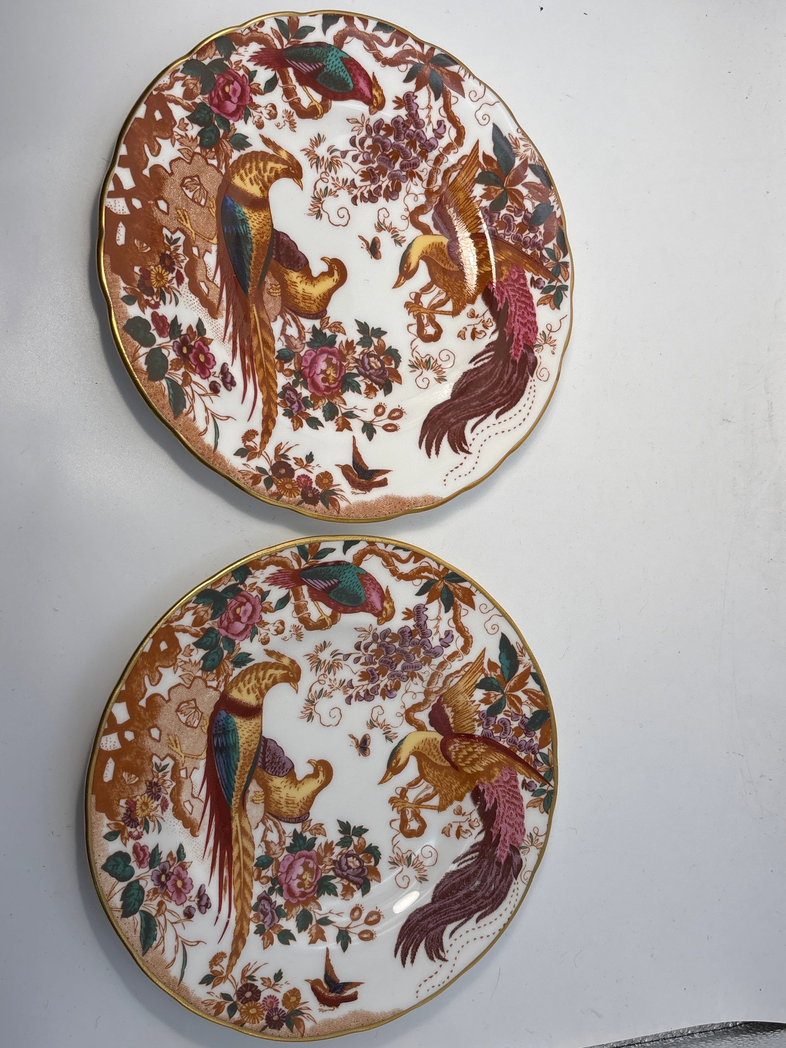 Pair A73 pattern ‘Olde Avesbury’ Royal Crown Derby fine china 6&1/4inch: 2nd quality: Pair A73 pattern ‘Olde Avesbury’ Royal Crown Derby fine china 6&1/4 inch plates . No marks, etc.Very Good condition.Very clean with no chips, cracks, etc.