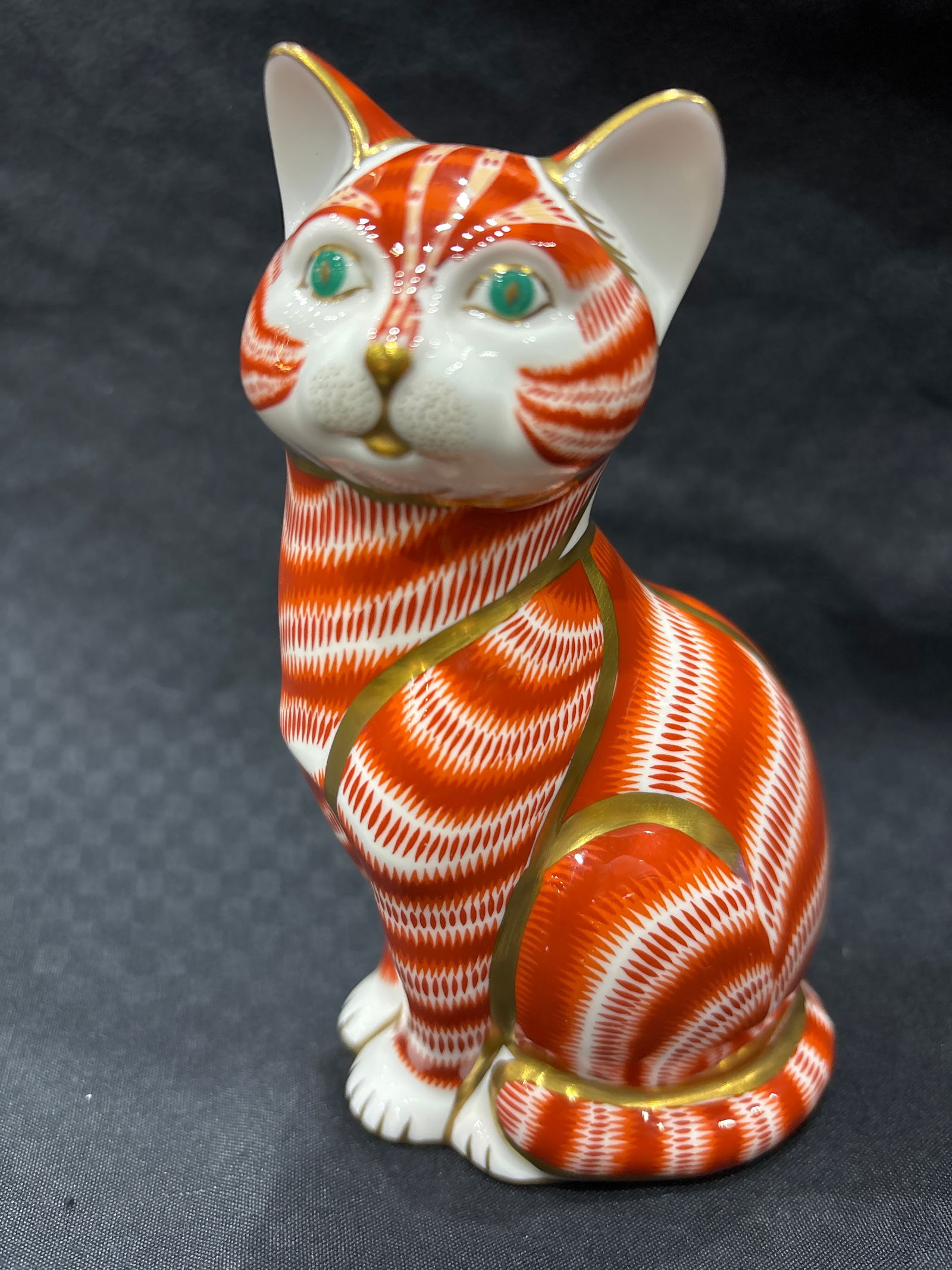 Emerald eyes Ginger Tom Cat Royal Crown Derby 5 inch paperweight (1 of 6)