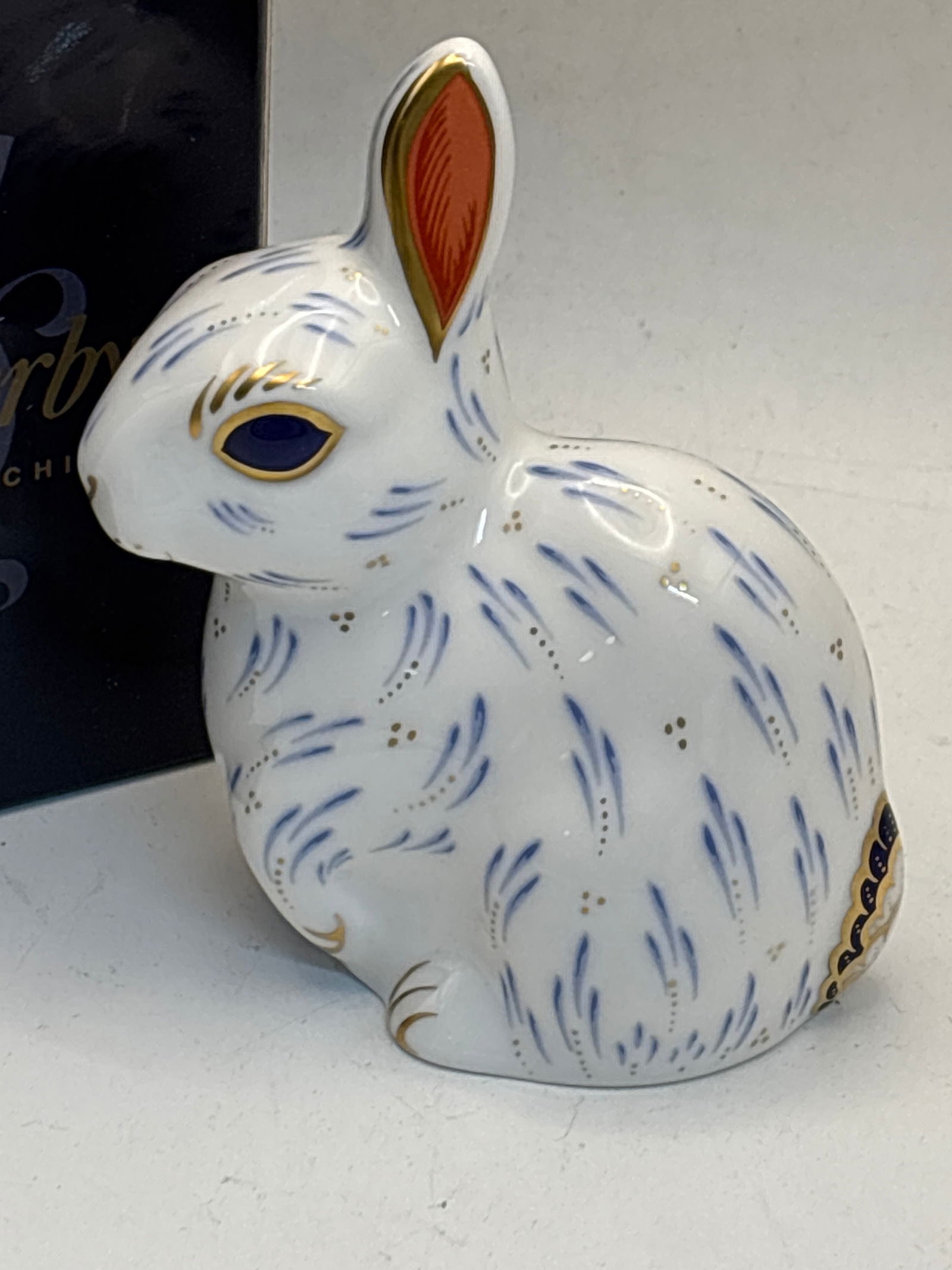 2001 design June Branscombe model John Ablitt ‘Snowy Rabbit’ Royal Crown Derby 4 in paperweight (1 of 7)