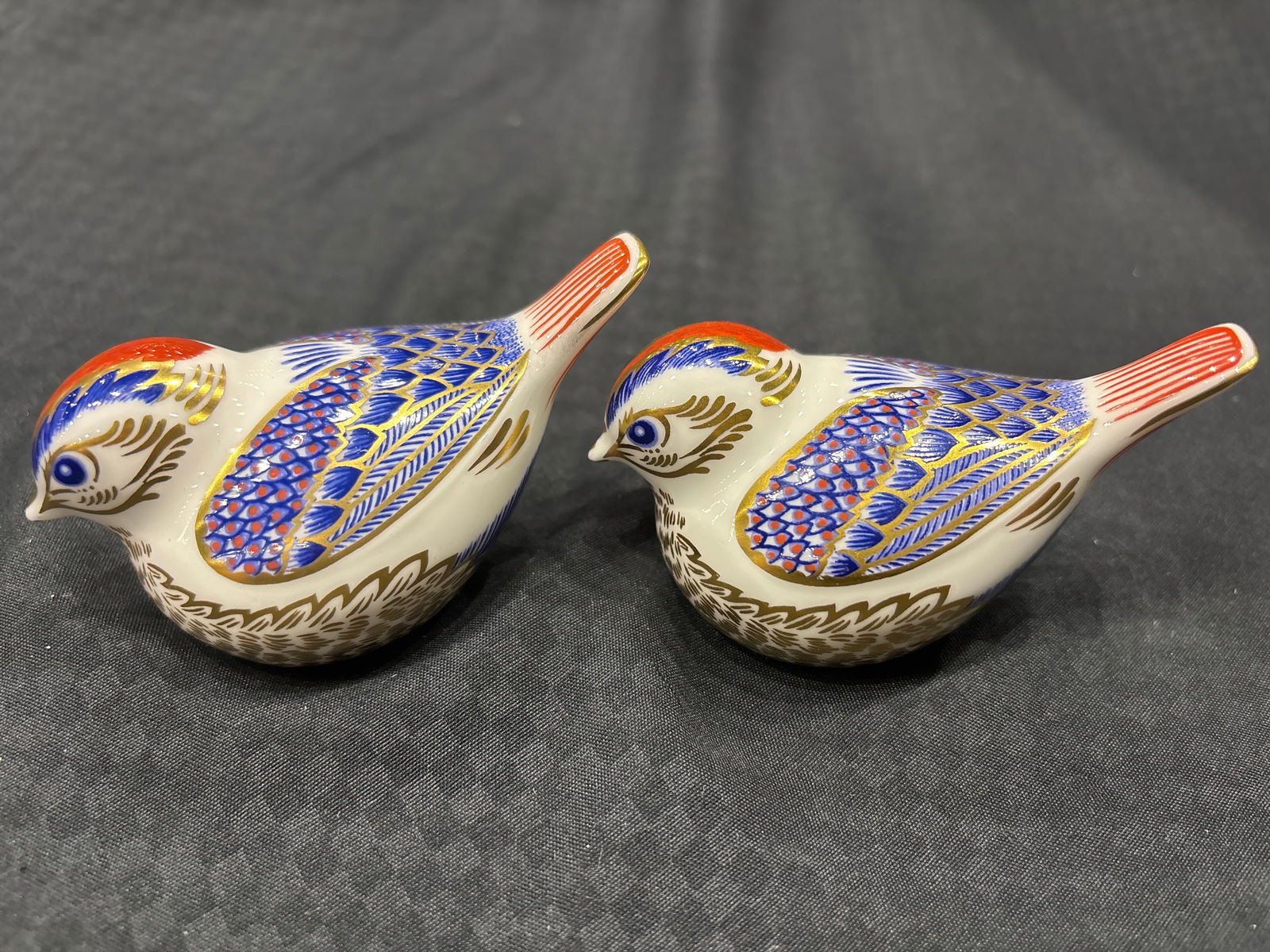 Two ‘Firecrest’ birds Royal Crown Derby 2&1/2 inch paperweights (1 of 6)