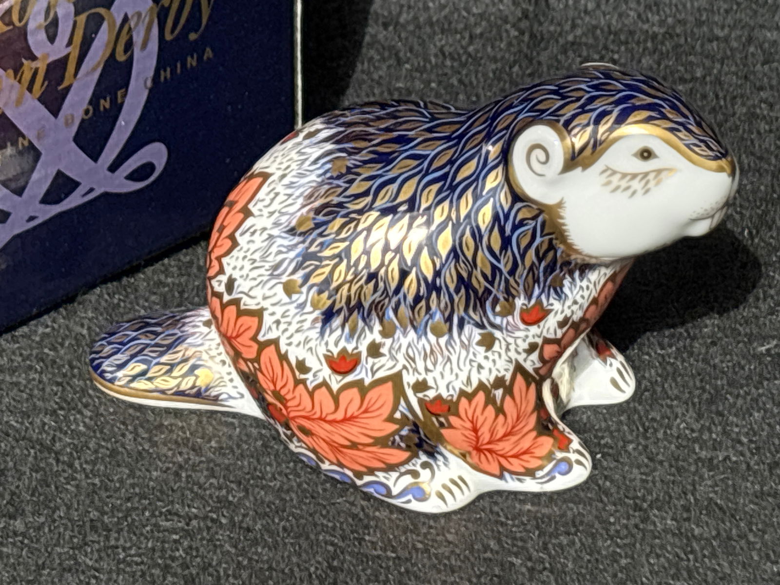 2002 Artist signed limited edition ‘Riverbank Beaver’Royal Crown Derby 5 inch paperweight (1 of 7)