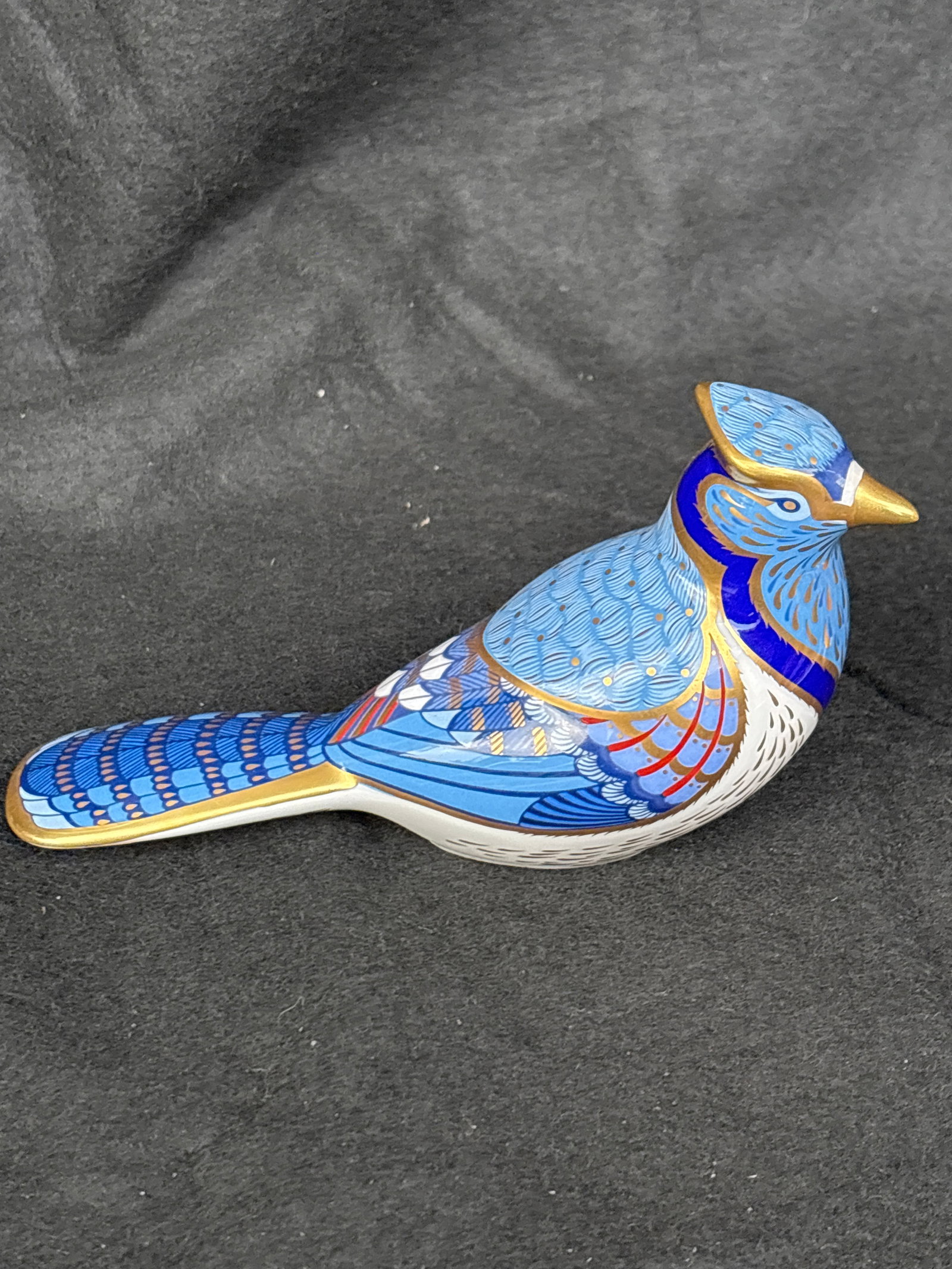 Blue Jay Royal Crown Derby 5 inch paperweight: Blue Jay Royal Crown Derby paperweight.Very good condition.