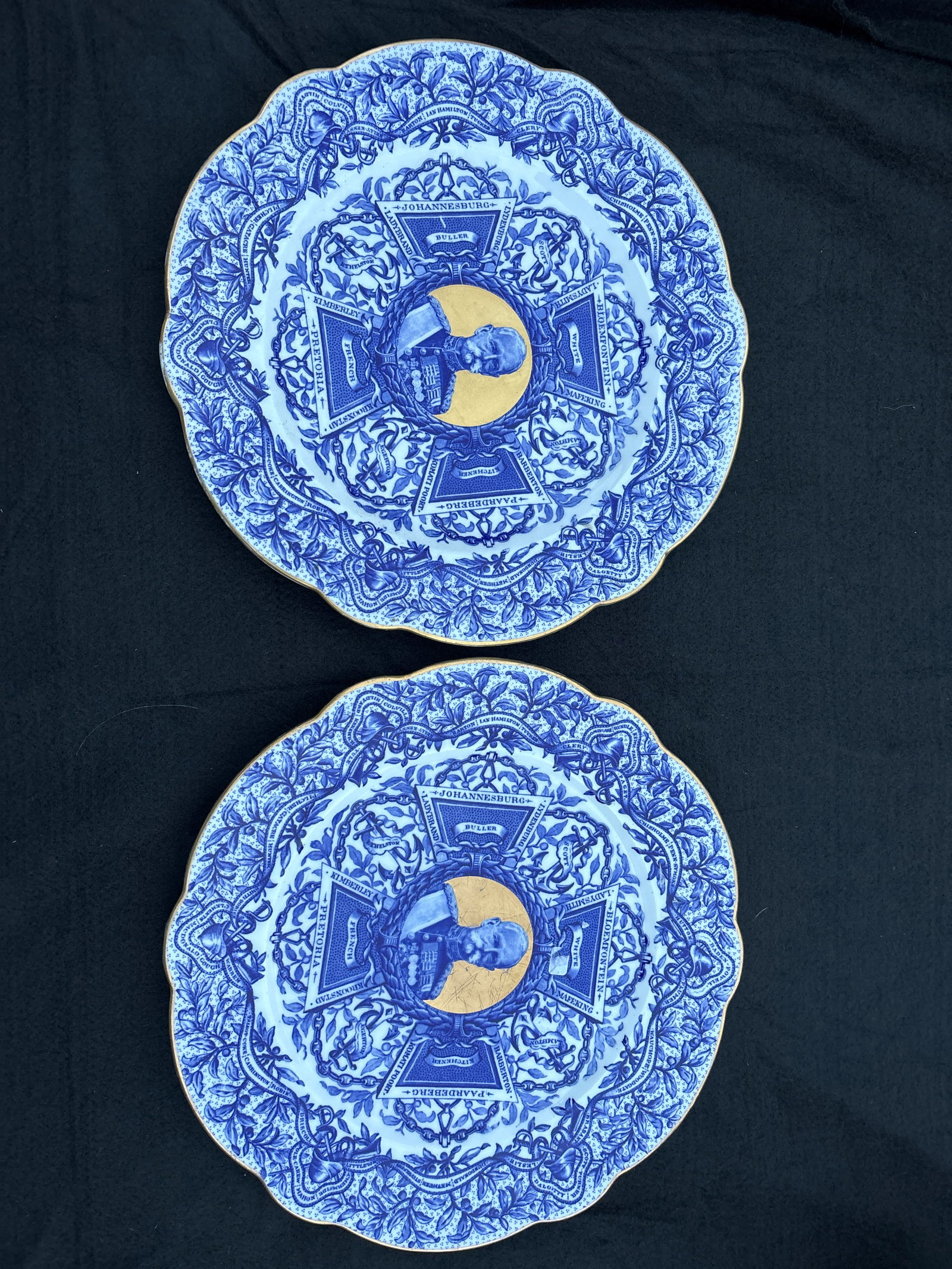 Rare pair South African (Boer) War 10&1/4 inch Coalport English plates (1 of 9)