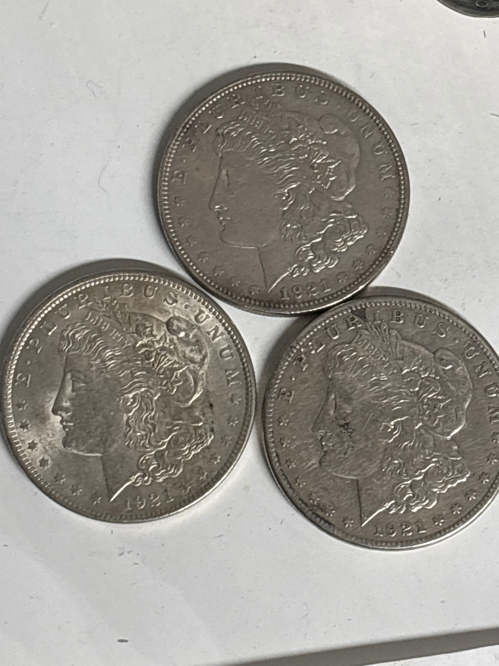 Nice group of Three original 1921 Peace American Silver dollars (1 of 5)