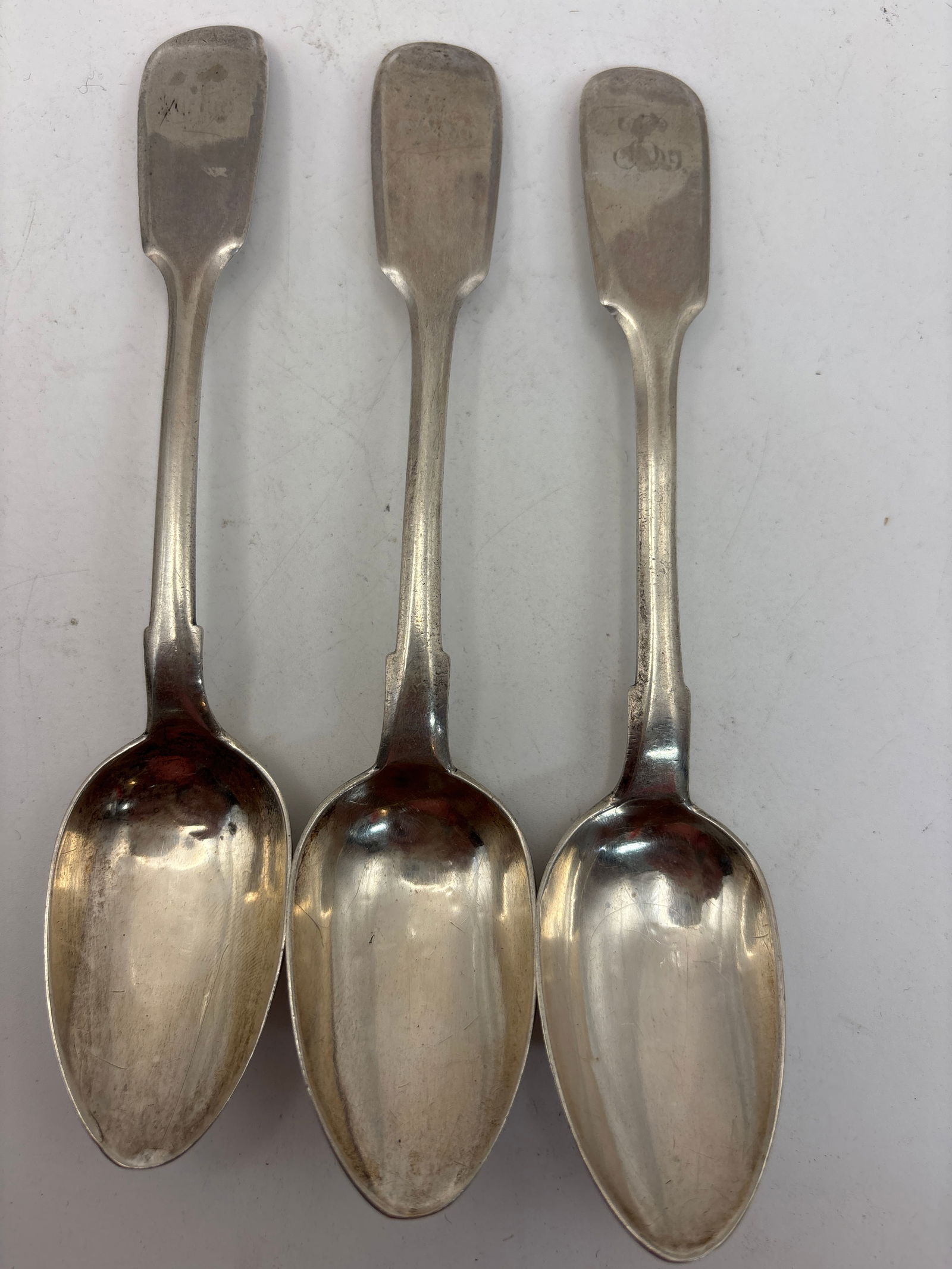 Rare three Russian 84 silver (87.5%) 1865 tea 5&3/4 inch spoons ; 74 grams, solid! (1 of 7)