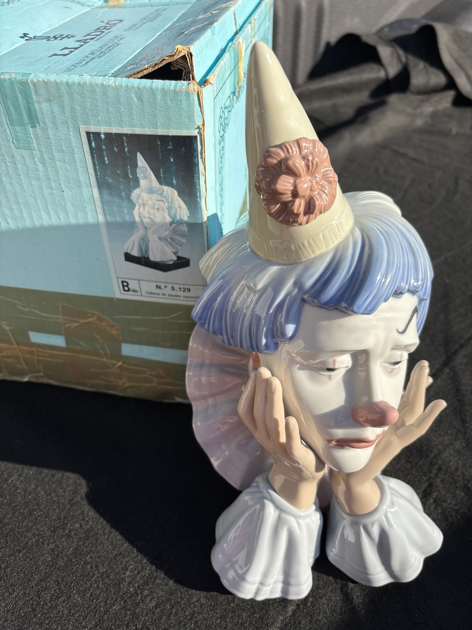 Large Vintage Lladro Spain ‘Sad Jester’ Clown Bust #5129 Retired Figurine 12.5inches (1 of 10)