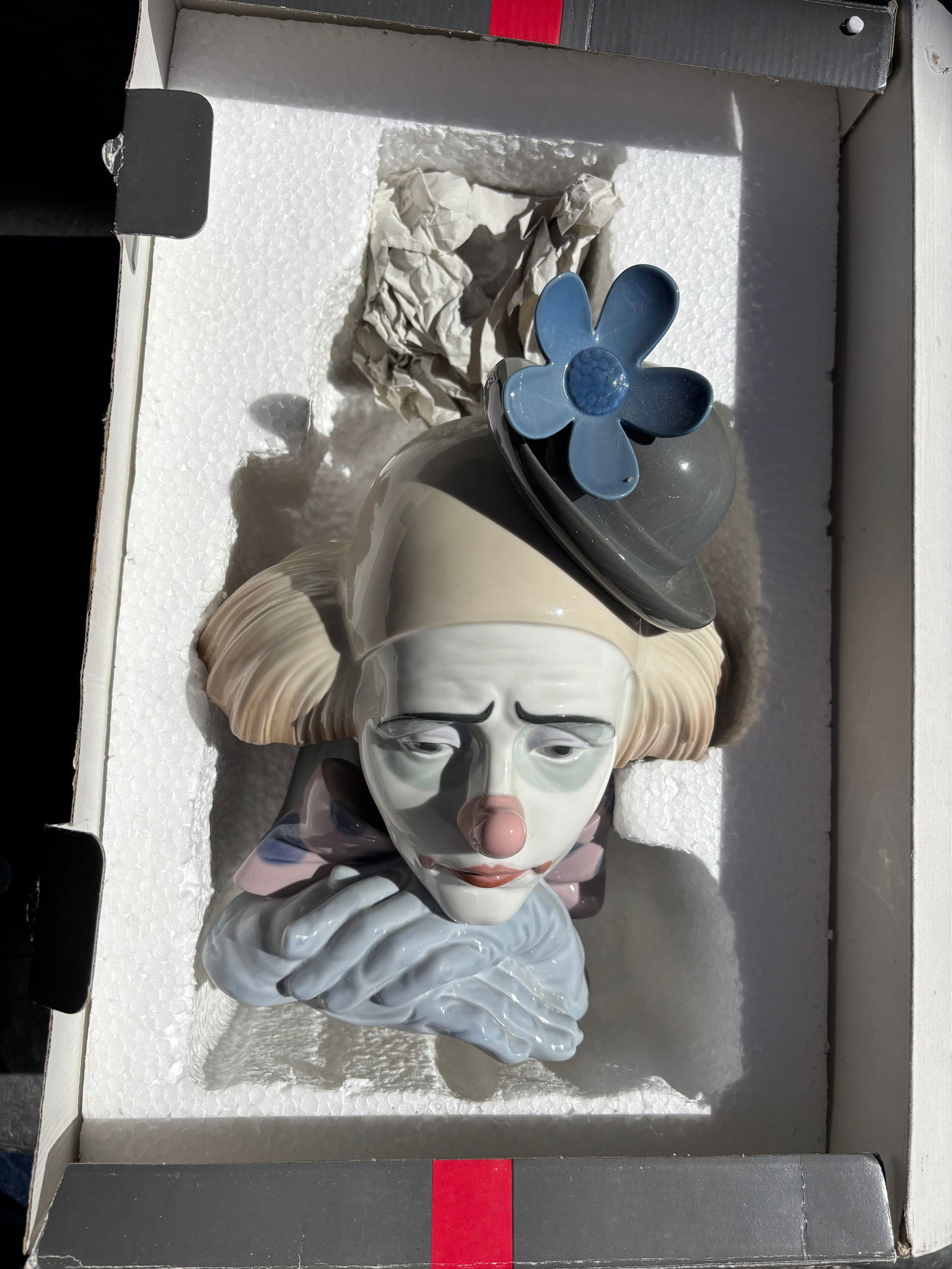 Large Vintage Lladro Spain ‘Pensive Clown’ Bowler hat Bust #5130Retired Figurine 12.5inches (1 of 4)