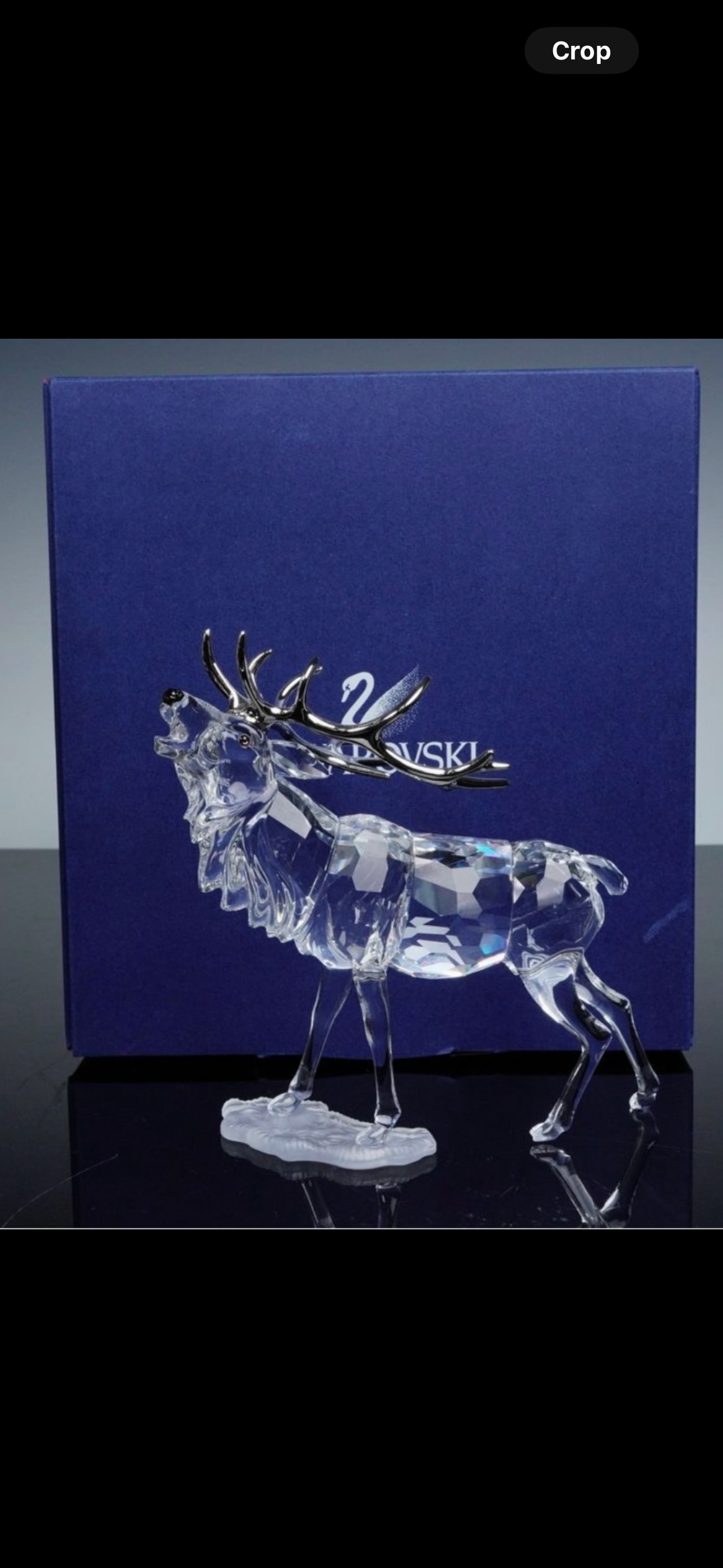 Signed Swarovski elk w/silvered antlers crystal 5.5 inch sculpture (1 of 6)