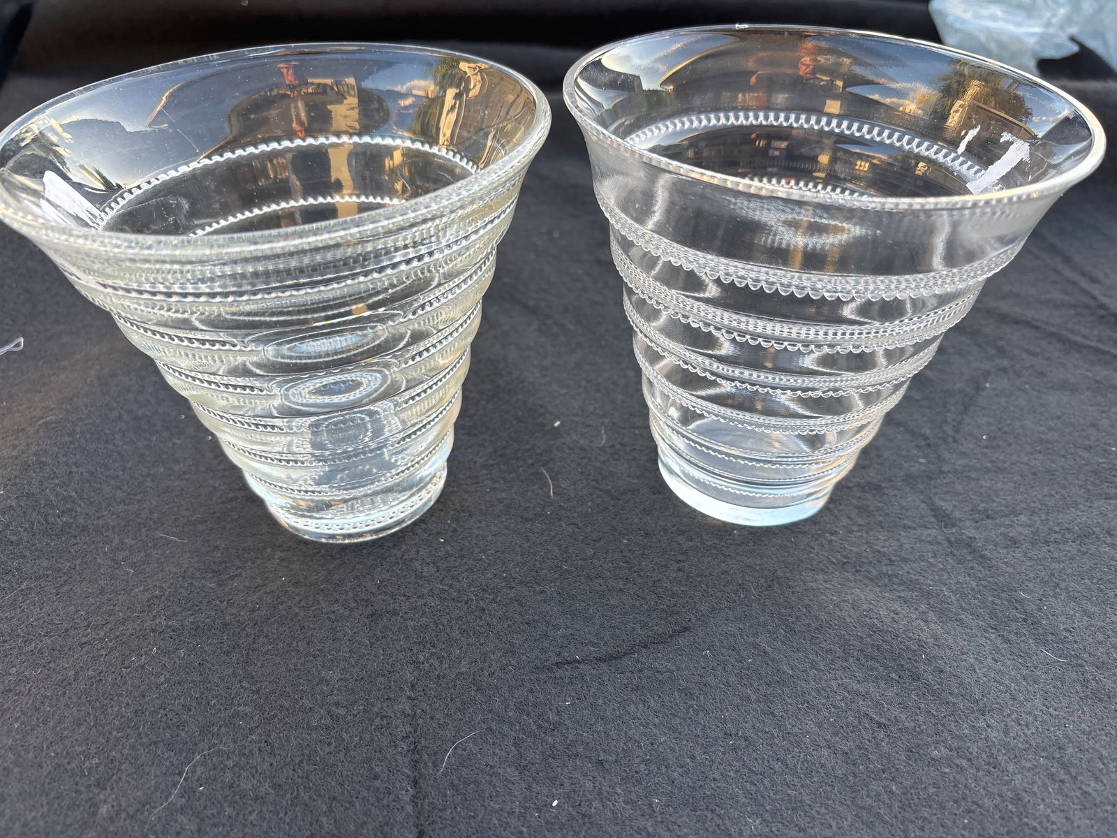 Rare Art Deco pair signed R. Lalique ‘Meudon’  Fine French crystal 5 inch vases (1 of 8)