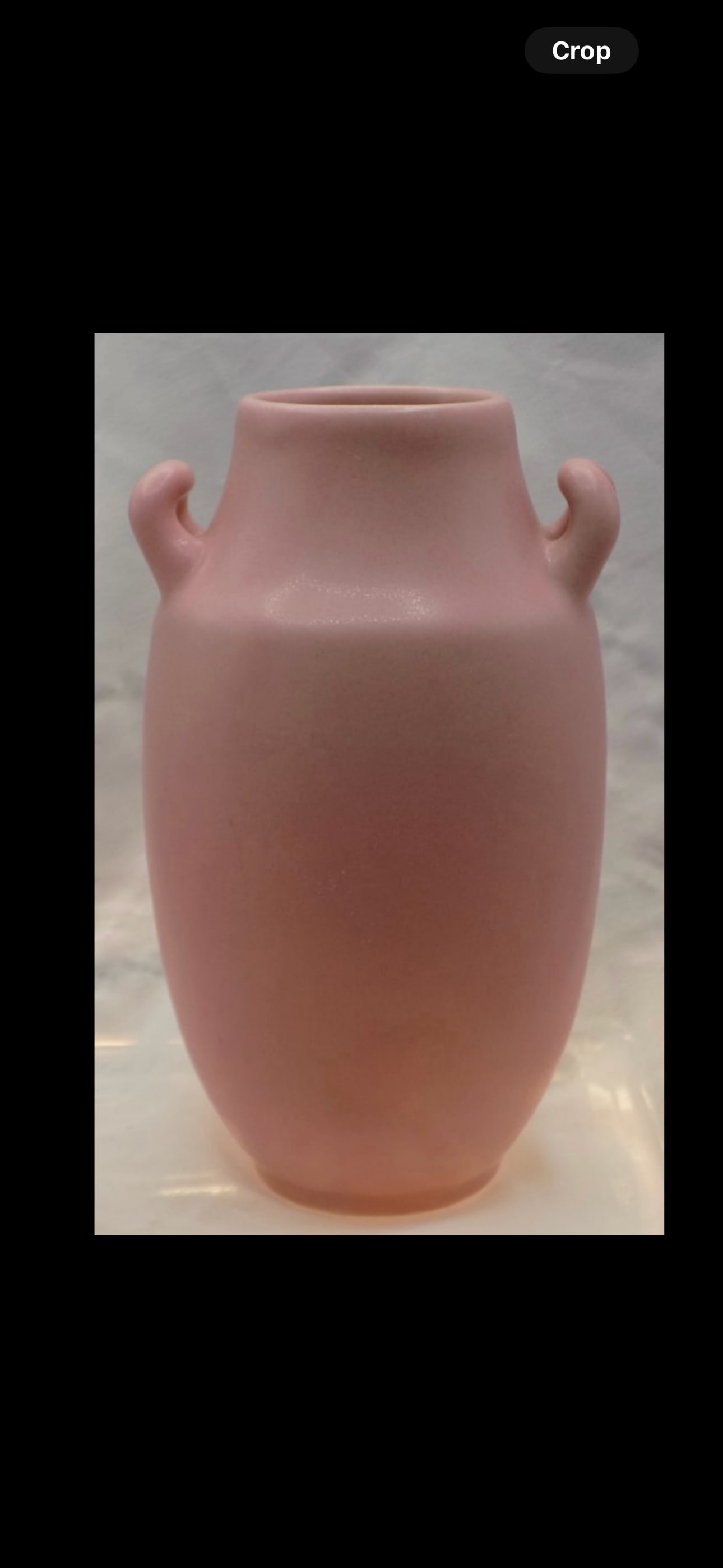 Pink Rookwood art pottery blue shaped basevase: Tall Rookwood art pottery blue shape vase