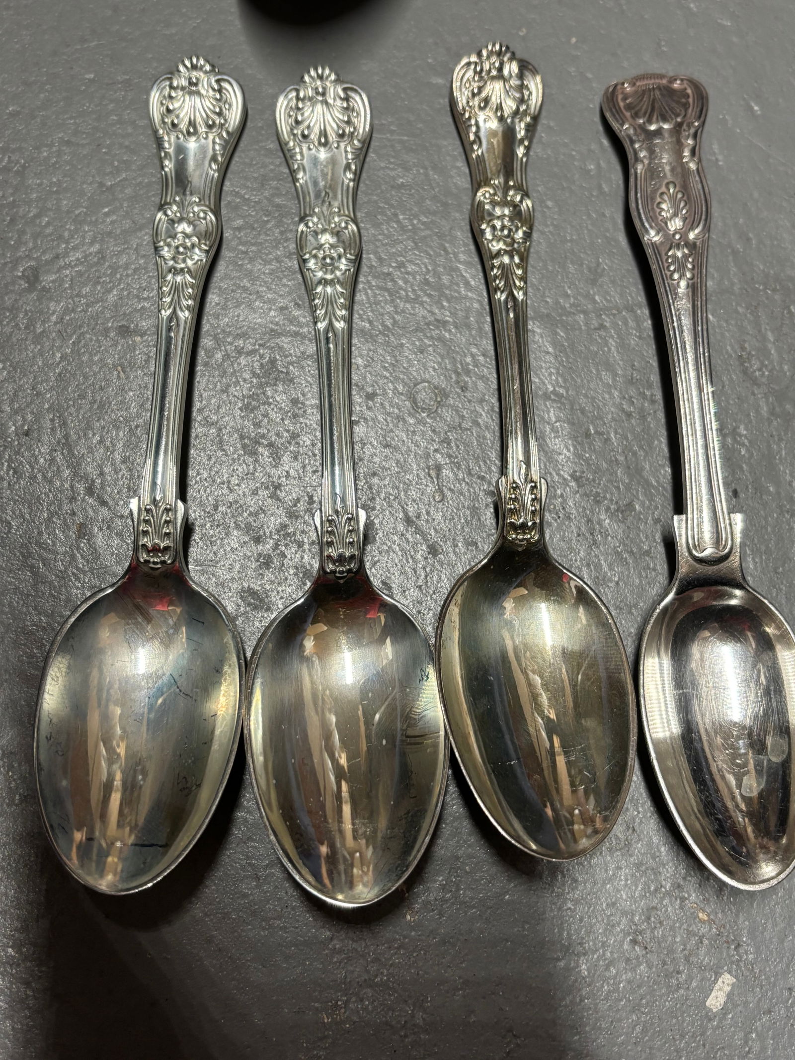Four Tiffany & Co. Sterling silver large spoons (1 of 5)