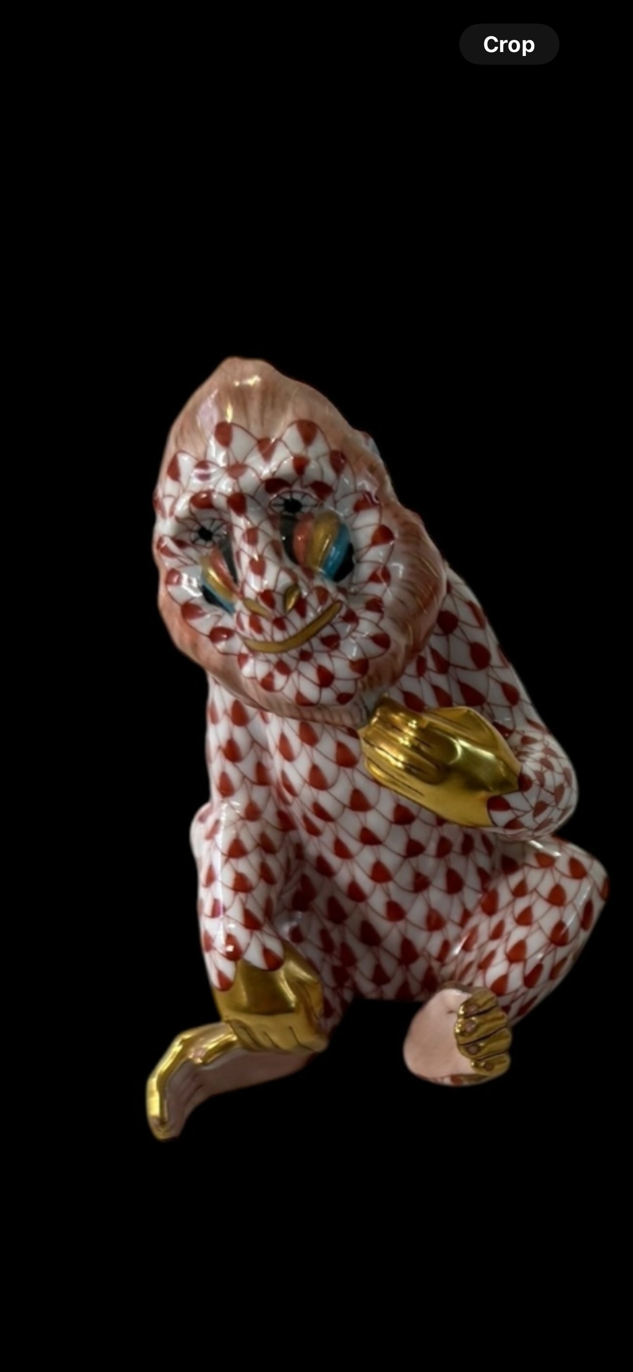 Vintage Herend Hungary Mandrill animal red fishnet 3.75 inch figurine (1 of 8)