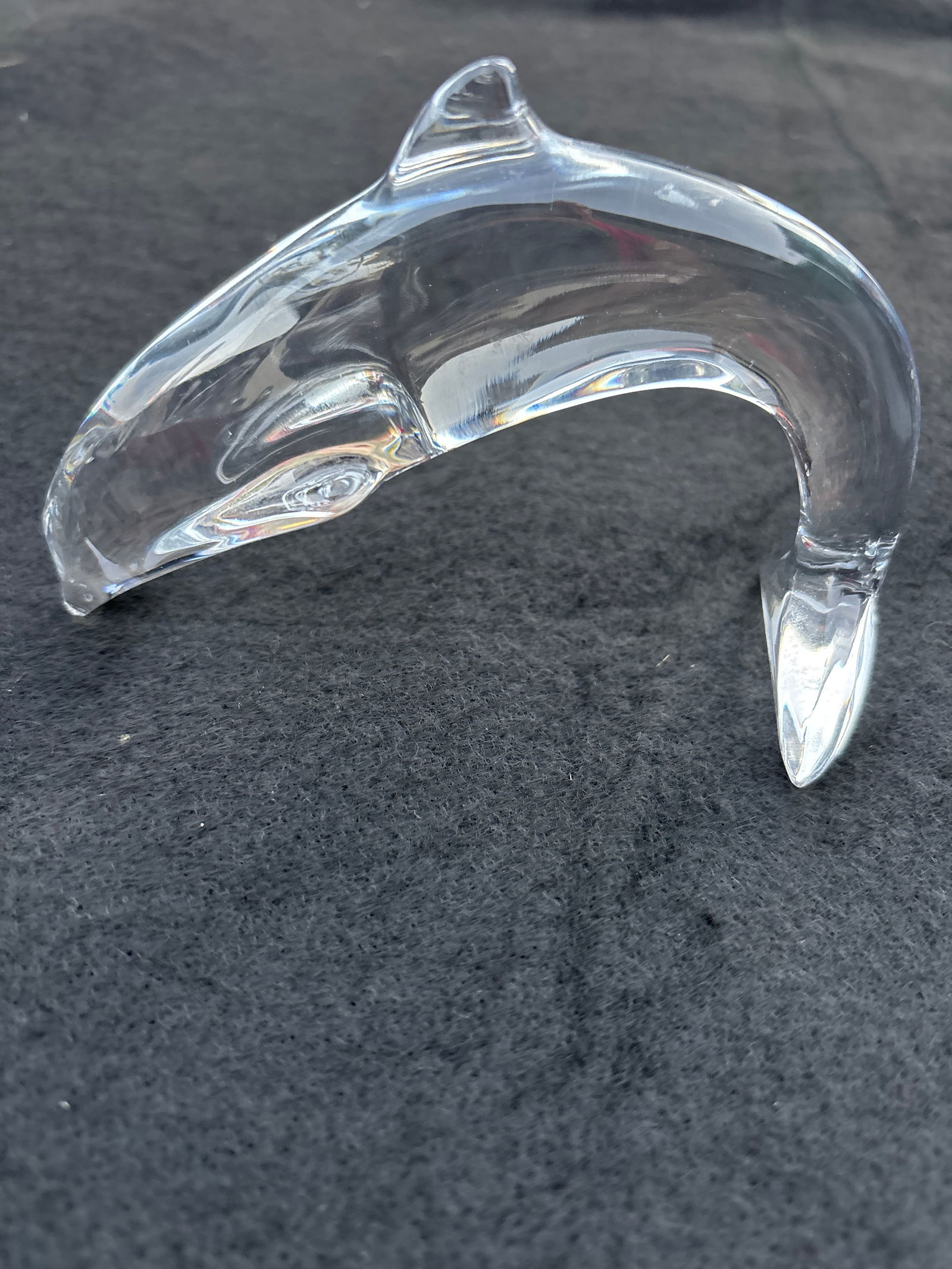 Baccarat fine French clear crystal dolphin/porpoise 4 inch sculpture (1 of 6)
