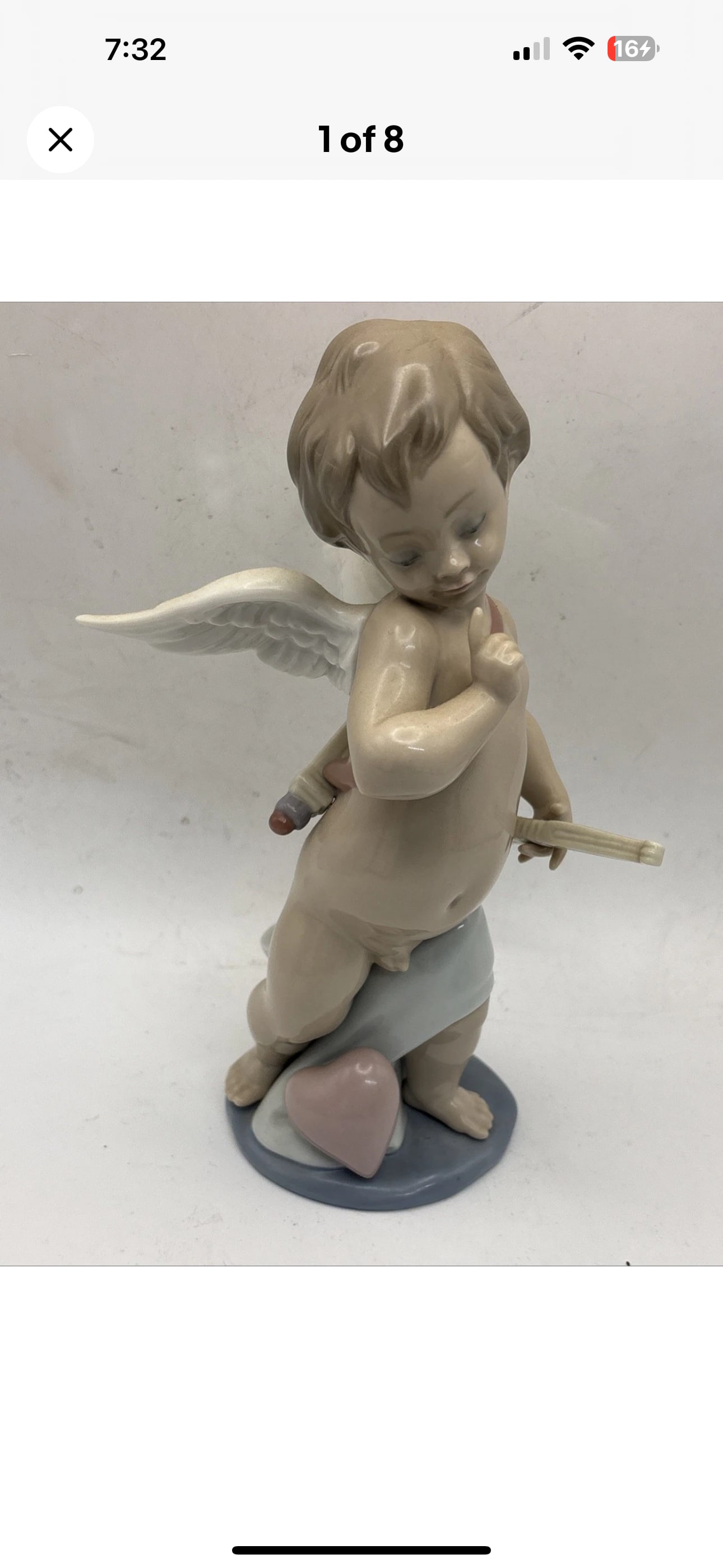 Lladró porcelain figurine titled "Cupid" or "Cupid's Arrow" (model number 6311). (1 of 8)
