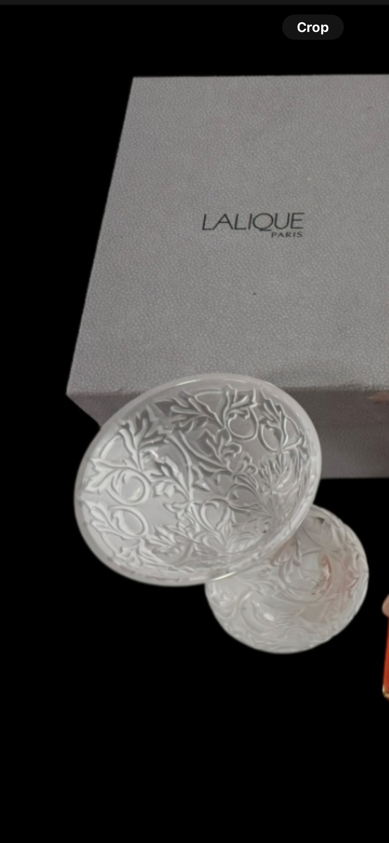 LALIQUE Fine French crystal ‘Arabesque’ 5&1/4 inch vase W/box (1 of 2)