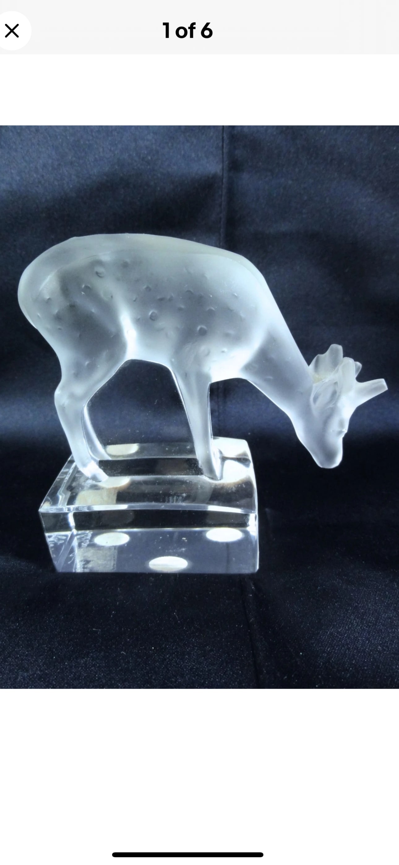 LALIQUE Fine French crystal ‘deer 3&1/2 inch sculpture: LALIQUE Fine French crystal ‘deer’ 3&1/2inch No box. No chips, cracks, repairs, etc.
