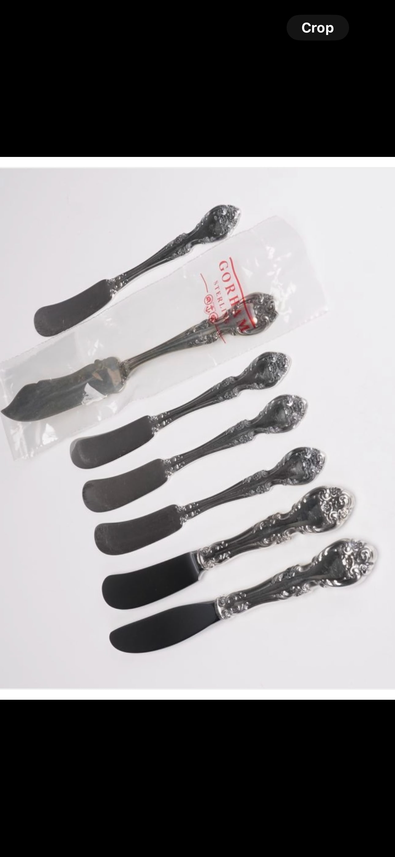 7PC GORHAM STERLING SILVER BUTTER SPREADERS AND KNIFE, MELROSE;8 ounces (1 of 6)